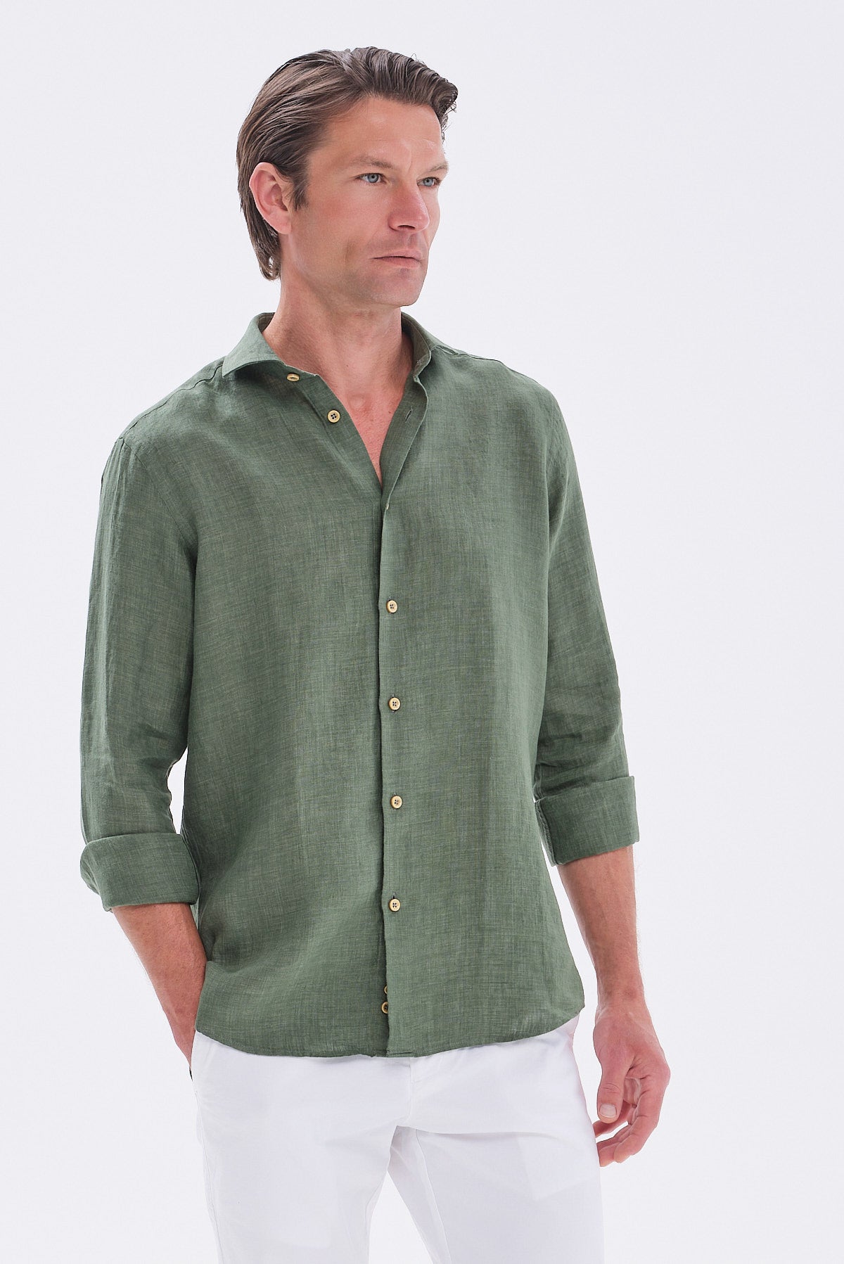 ΑΝΔΡΙΚΟ ΛΑΔΙ ΛΙΝΟ ΠΟΥΚΑΜΙΣΟ PORTOBELLO'S MODERN FIT ΜΕ REX ΓΙΑΚΑ