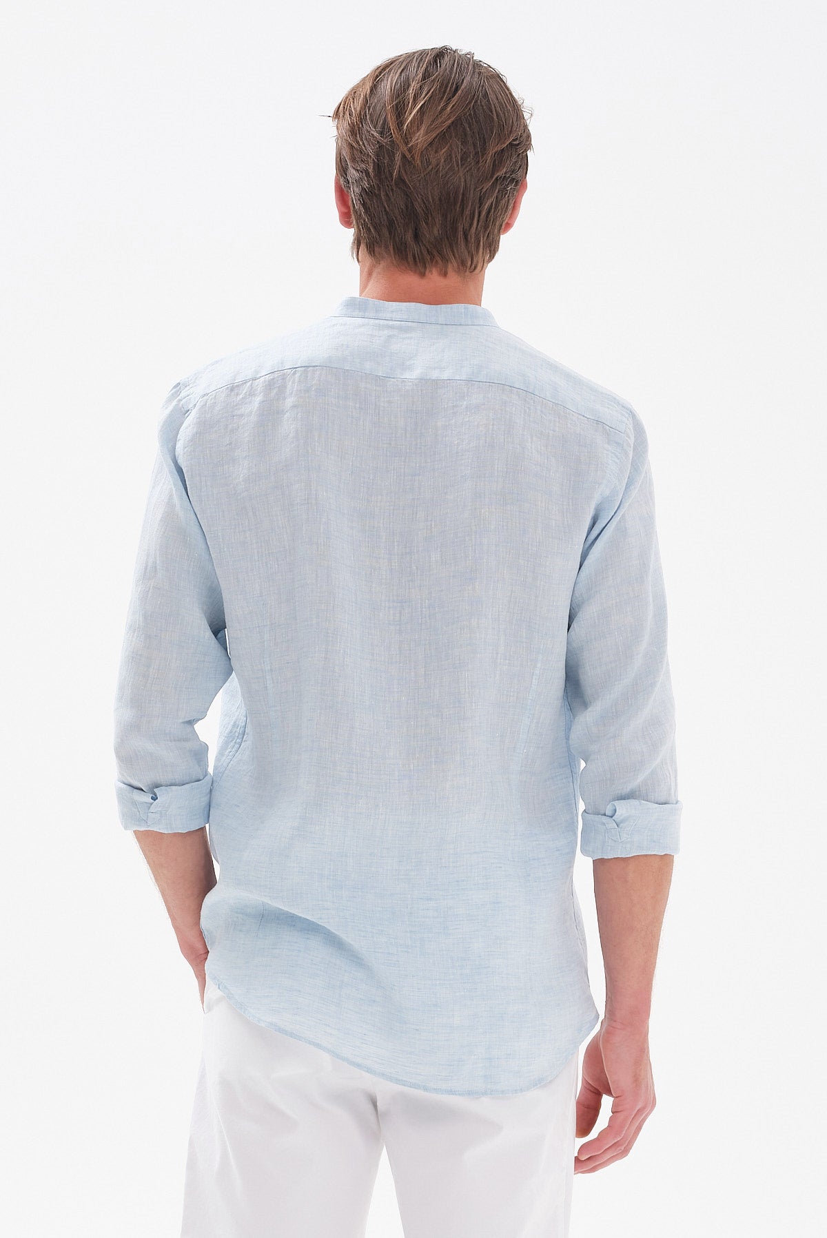 ΑΝΔΡΙΚΟ ΣΙΕΛ ΛΙΝΟ ΠΟΥΚΑΜΙΣΟ PORTOBELLO'S MODERN FIT ΜΕ MAO ΓΙΑΚΑ