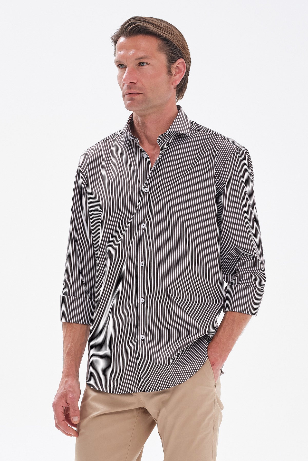 ΑΝΔΡΙΚΟ ΚΑΦΕ ΡΙΓΕ ΠΟΥΚΑΜΙΣΟ PORTOBELLO'S REGULAR FIT ΜΕ REX ΓΙΑΚΑ