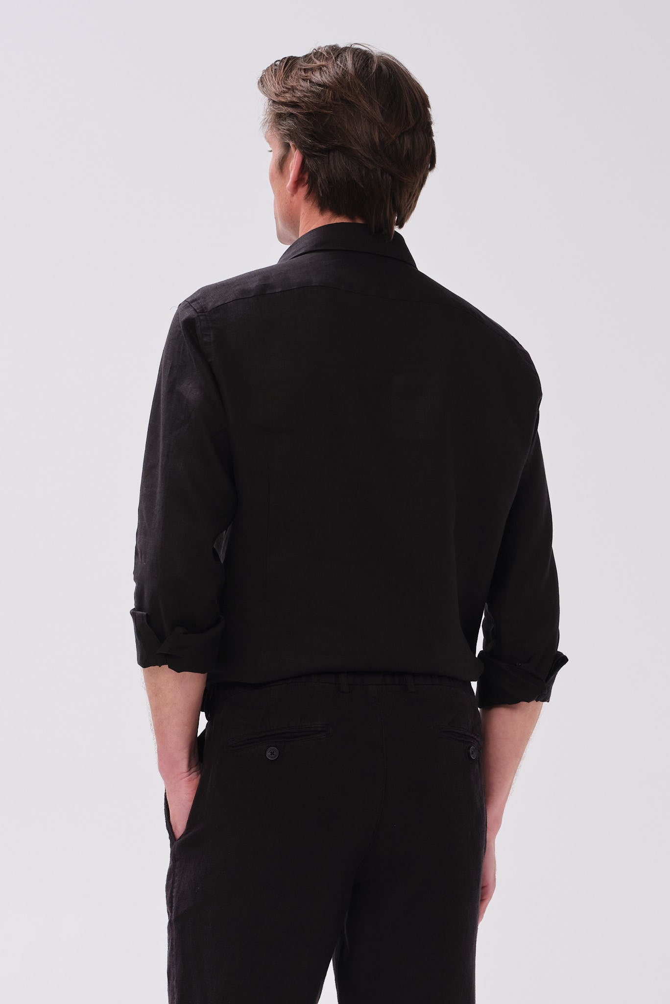 ΑΝΔΡΙΚΟ ΛΙΝΟ ΜΑΥΡΟ ΠΟΥΚΑΜΙΣΟ PORTOBELLO'S ΜΕ REX ΓΙΑΚΑ MODERN FIT