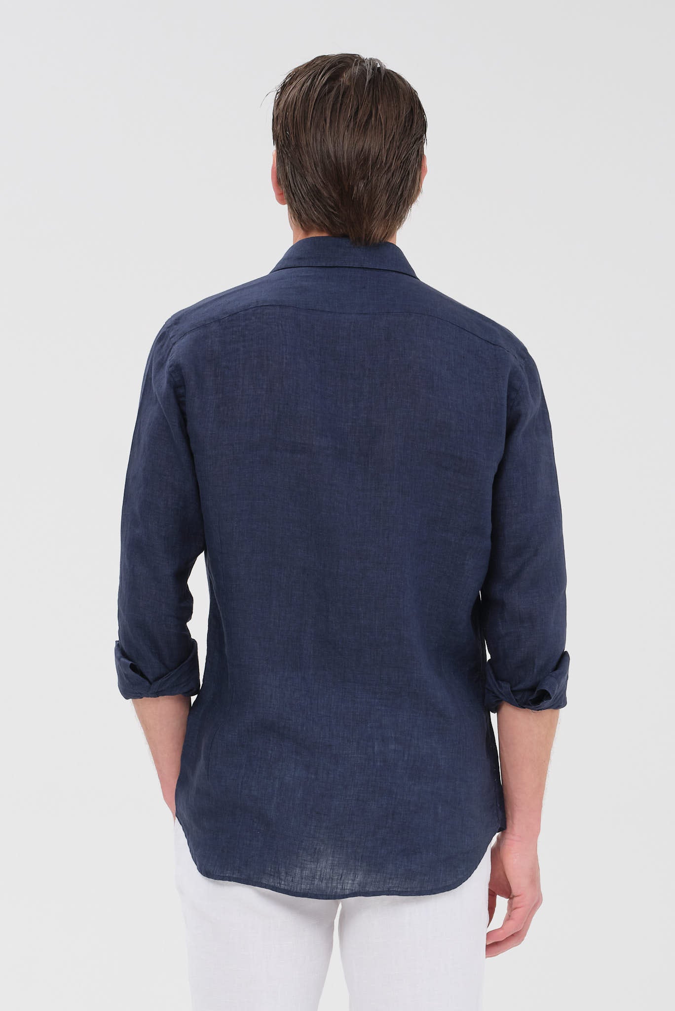 ΑΝΔΡΙΚΟ ΛΙΝΟ ΜΠΛΕ  ΠΟΥΚΑΜΙΣΟ PORTOBELLO'S ME REX ΓΙΑΚΑ MODERN FIT
