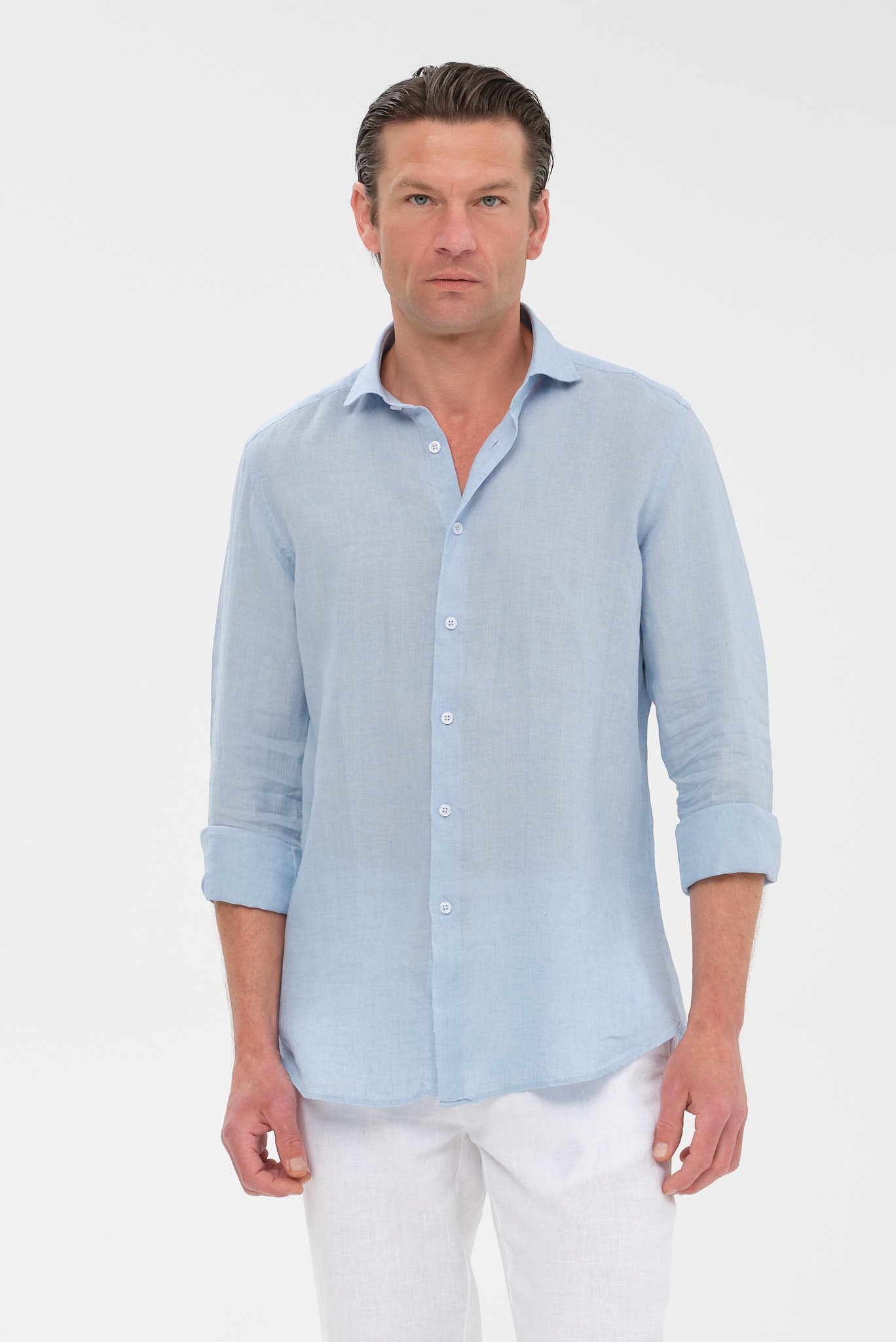 ΑΝΔΡΙΚΟ ΛΙΝΟ ΣΙΕΛ ΠΟΥΚΑΜΙΣΟ PORTOBELLO'S ME REX ΓΙΑΚΑ MODERN FIT
