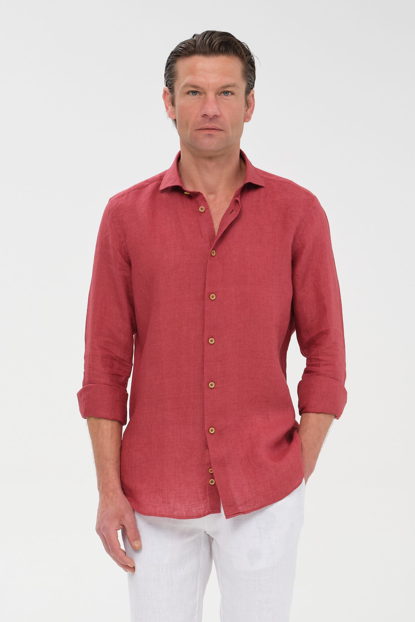 ΑΝΔΡΙΚΟ ΛΙΝΟ ΜΠΟΡΝΤΟ ΠΟΥΚΑΜΙΣΟ PORTOBELLO'S ME REX ΓΙΑΚΑ MODERN FIT