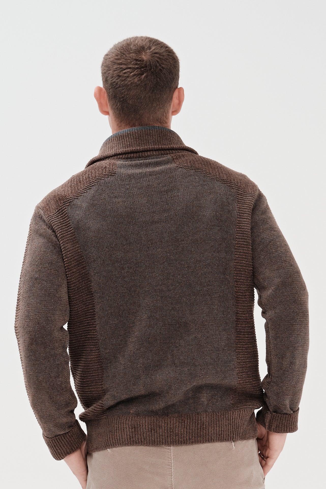 ΑΝΔΡΙΚΟ ΠΟΥΛΟΒΕΡ ΜΕ ΦΕΡΜΟΥΑΡ PORTOBELLO'S ΣE ΚΑΦΕ ΑΠΟΧΡΩΣΗ REGULAR FIT