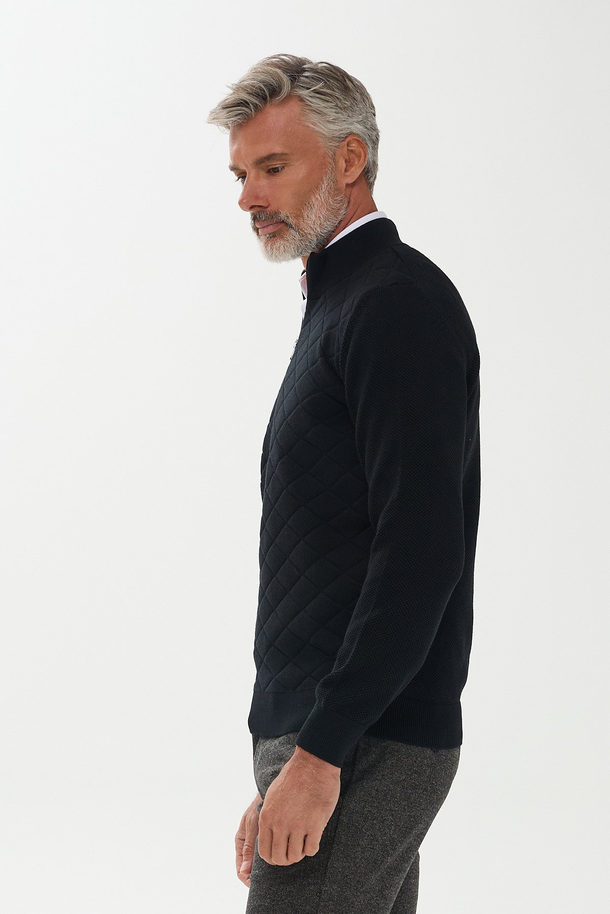 ΑΝΔΡΙΚΟ ΜΑΥΡΟ ΠΟΥΛΟΒΕΡ PORTOBELLO'S LUPETTO ZIP ΜΕ ΚΑΠΙΤΟΝΕ ΣΧΕΔΙΟ REGULAR FIT