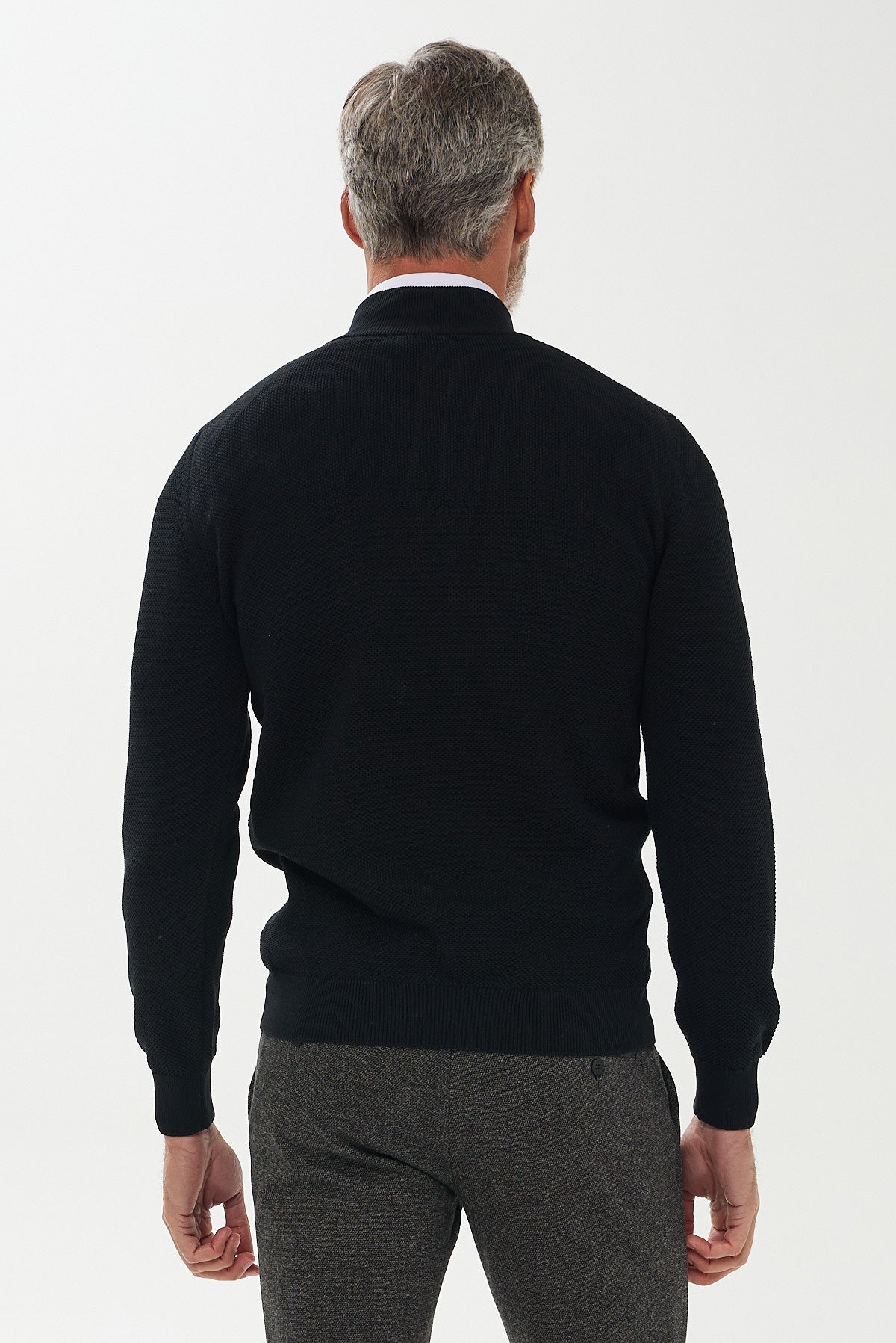ΑΝΔΡΙΚΟ ΜΑΥΡΟ ΠΟΥΛΟΒΕΡ PORTOBELLO'S LUPETTO ZIP ΜΕ ΚΑΠΙΤΟΝΕ ΣΧΕΔΙΟ REGULAR FIT