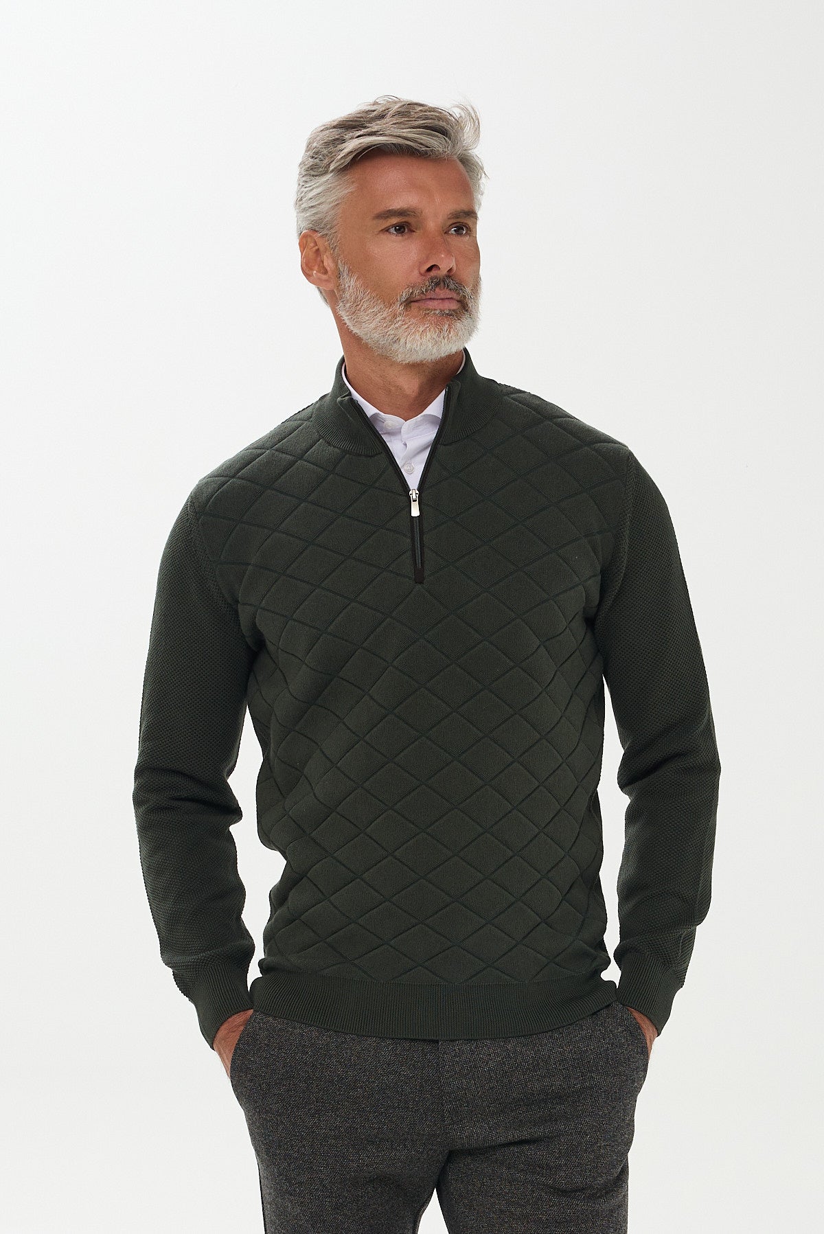 ΑΝΔΡΙΚΟ ΛΑΔΙ ΠΟΥΛΟΒΕΡ PORTOBELLO'S LUPETTO ZIP ΜΕ ΚΑΠΙΤΟΝΕ ΣΧΕΔΙΟ REGULAR FIT