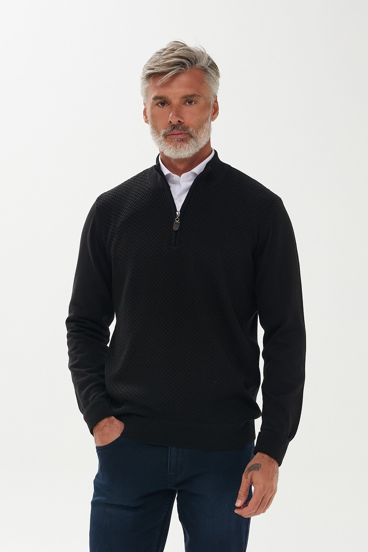 ΑΝΔΡΙΚΟ ΜΑΥΡΟ LUPETTO ZIP LES GENT'S ΜΕ ΟΡΑΤΗ ΠΛΕΞΗ