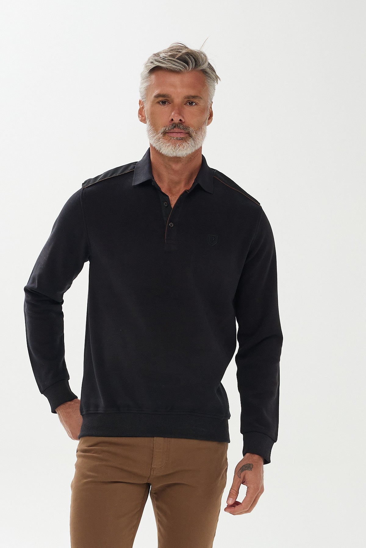 ΑΝΔΡΙΚΟ ΚΑΦΕ ΜΑΚΡΥΜΑΝΙΚΟ POLO PORTOBELLO'S ΜΕ ΛΕΠΤΟΜΕΡΕΙΕΣ REGULAR FIT