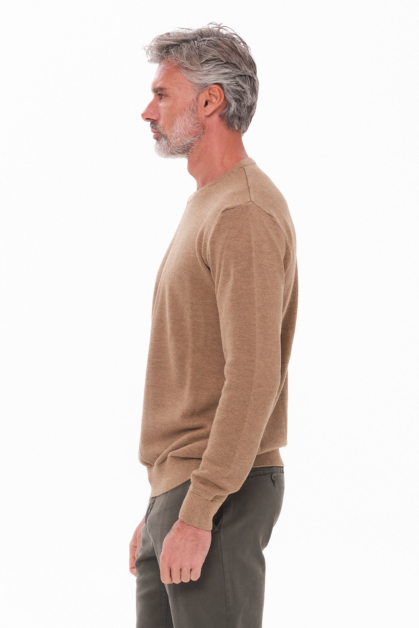 ΑΝΔΡΙΚΟ ΜΠΕΖ ΣΚΟΥΡΟ ΠΟΥΛΟΒΕΡ LES GENT'S ΜΕ ΛΑΙΜΟΚΟΨΗ ΚΑΙ ΜΙΚΡΟΣΧΕΔΙΟ REGULAR FIT