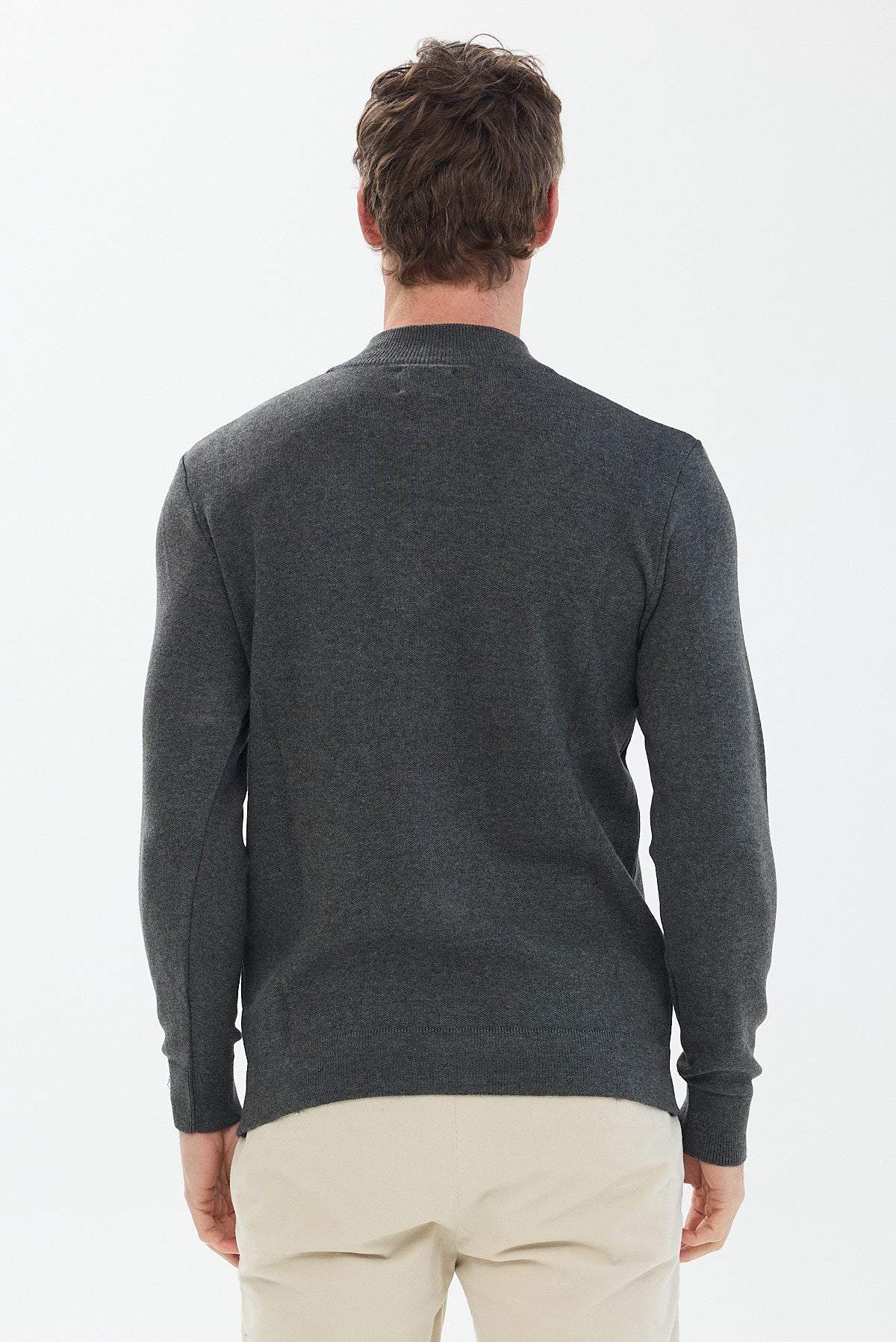 ΑΝΔΡΙΚΟ ΣΚΟΥΡΟ ΓΚΡΙ ΠΟΥΛΟΒΕΡ LUPETTO ZIP PORTOBELLO'S REGULAR FIT