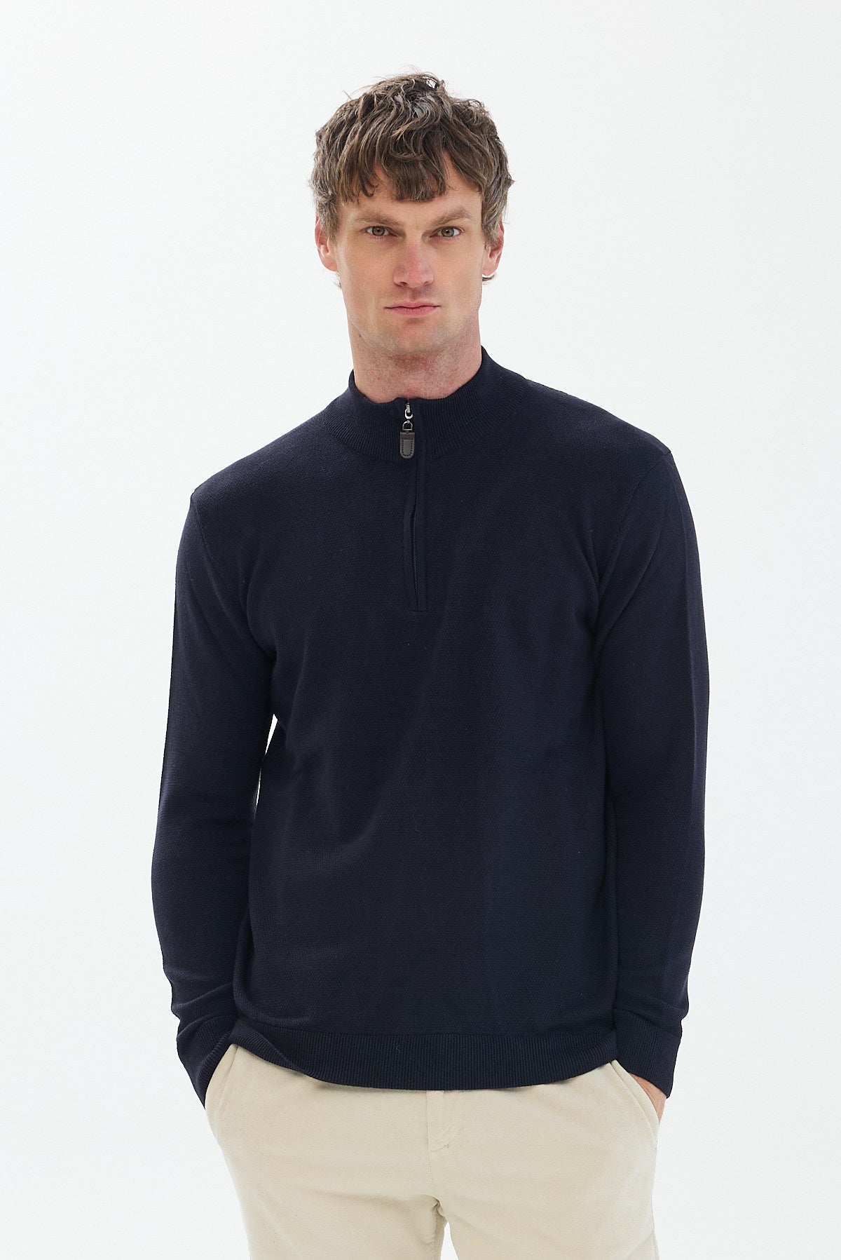 ΑΝΔΡΙΚΟ ΜΠΛΕ ΠΟΥΛΟΒΕΡ LUPETTO ZIP PORTOBELLO'S REGULAR FIT