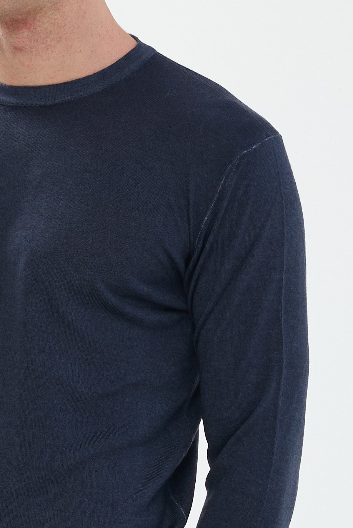 ΑΝΔΡΙΚΟ ΜΠΛΕ ΜΑΛΛΙΝΟ ΠΟΥΛΟΒΕΡ PORTOBELLO'S ΜΕ ΛΑΙΜΟΚΟΨΗ REGULAR FIT