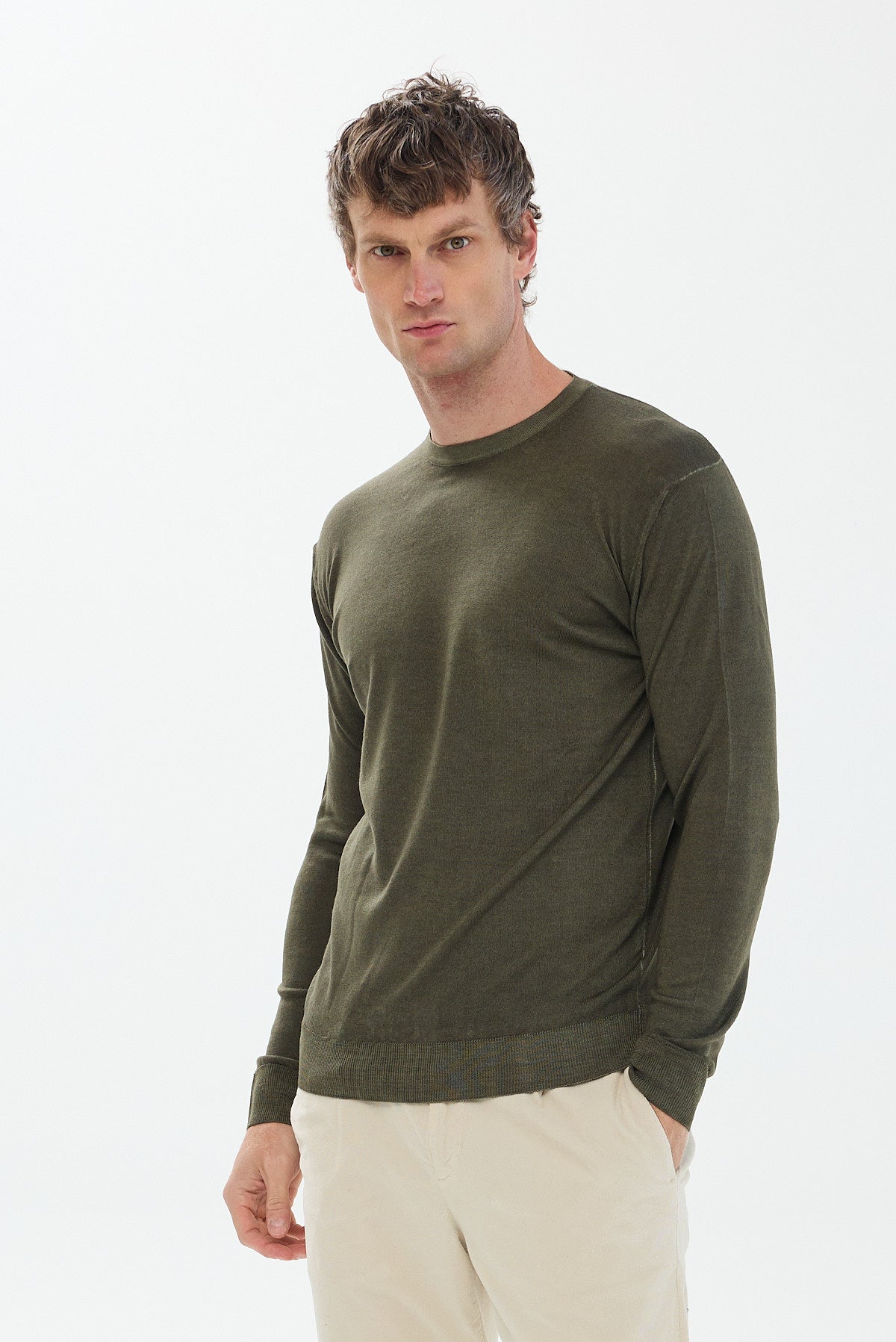 ΑΝΔΡΙΚΟ ΛΑΔΙ ΜΑΛΛΙΝΟ ΠΟΥΛΟΒΕΡ PORTOBELLO'S ΜΕ ΛΑΙΜΟΚΟΨΗ REGULAR FIT