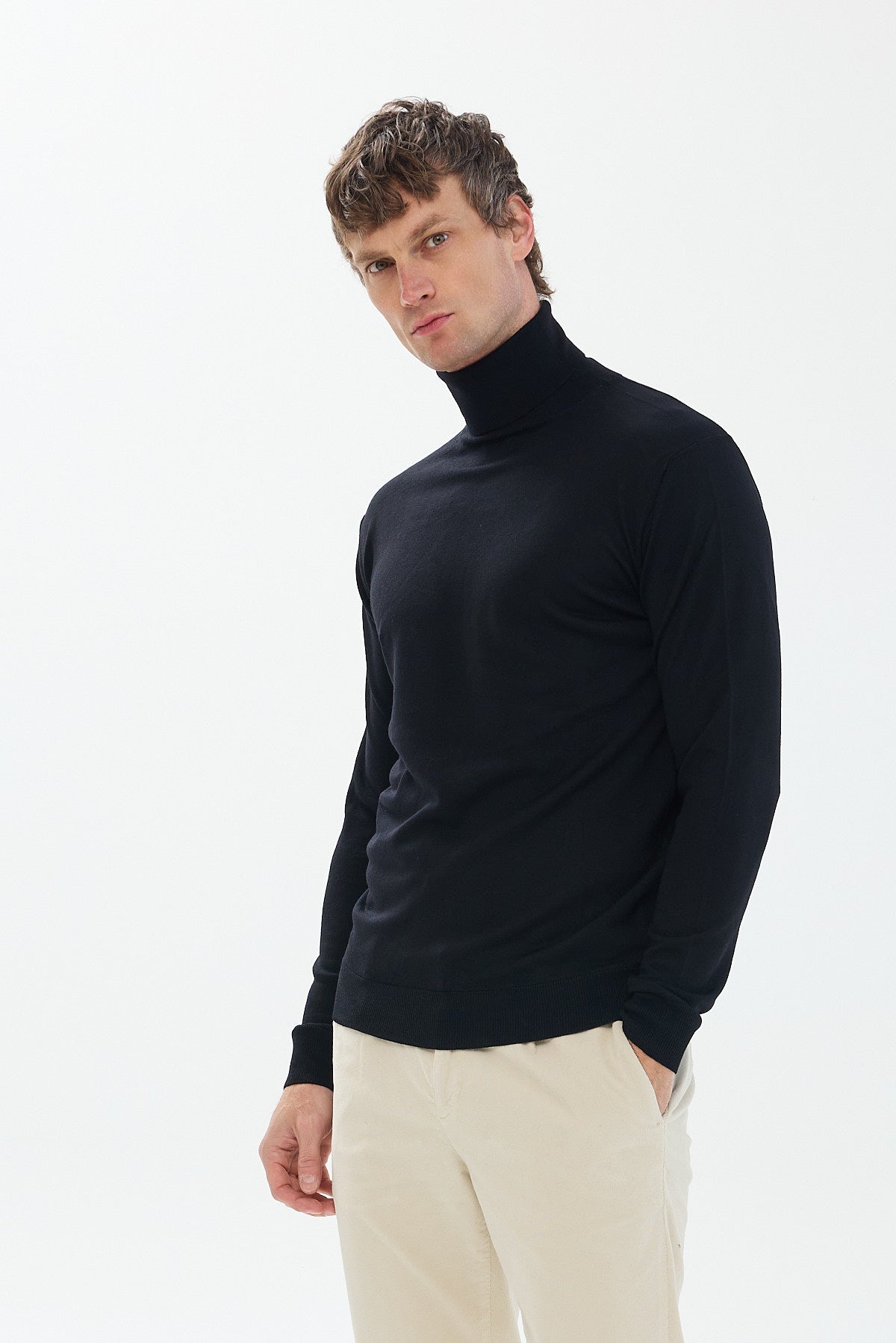 ΑΝΔΡΙΚΟ ΜΑΥΡΟ ΜΑΛΛΙΝΟ ΖΙΒΑΓΚΟ PORTOBELLO'S REGULAR FIT