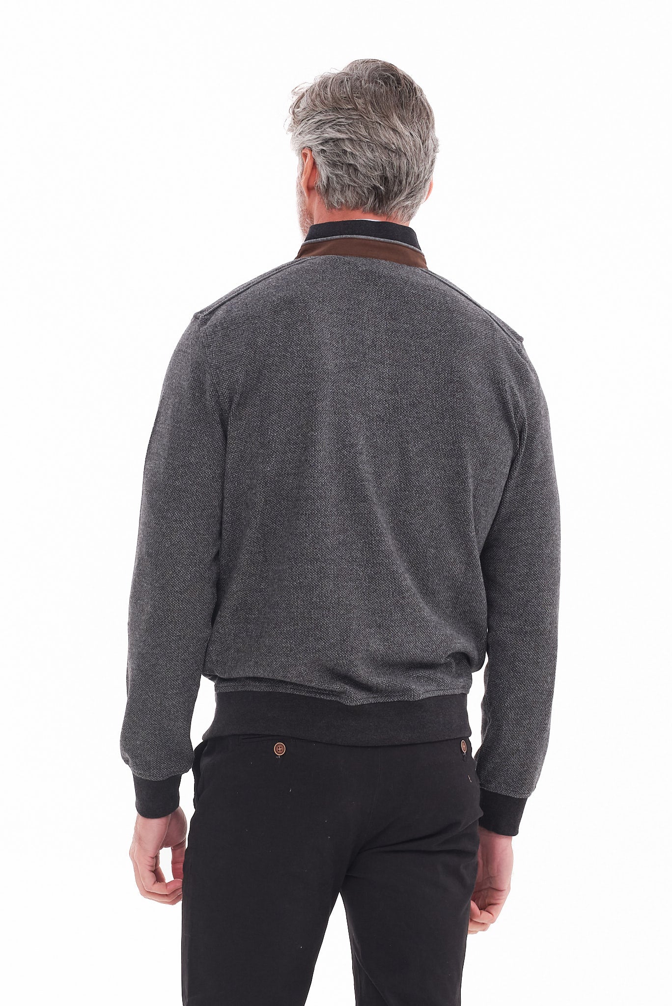ΑΝΔΡΙΚΟ ΠΟΥΛΟΒΕΡ LUPETTO ZIP PORTOBELLO'S ΣΤΟ ΧΡΩΜΑ ΤΟΥ ΓΡΑΦΙΤΗ REGULAR FIT