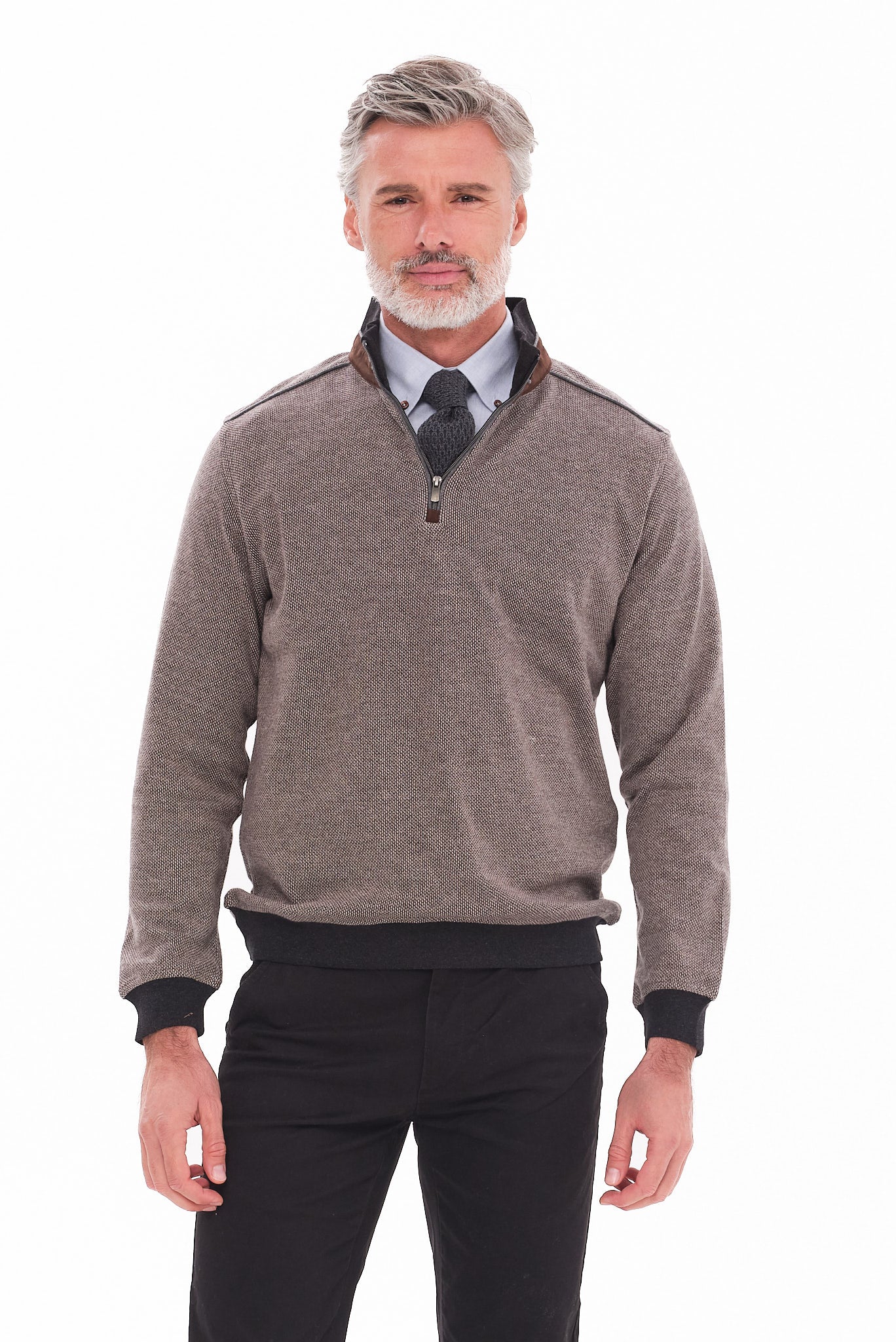 ΑΝΔΡΙΚΟ ΣΚΟΥΡΟ ΜΠΕΖ ΠΟΥΛΟΒΕΡ LUPETTO ZIP PORTOBELLO'S REGULAR FIT