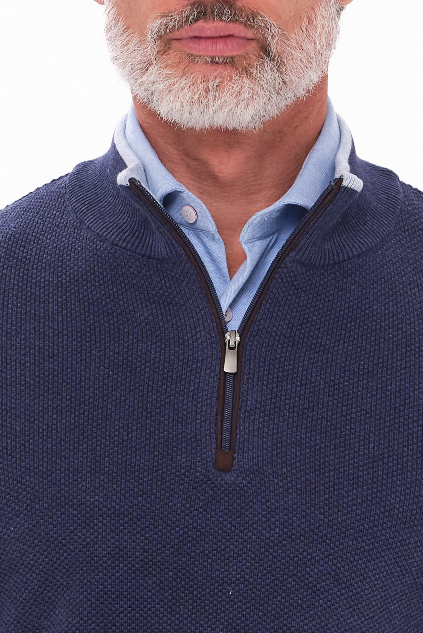 ΑΝΔΡΙΚΟ ΠΟΥΛΟΒΕΡ LUPETTO ZIP PORTOBELLO'S ΣΕ ΜΠΛΕ ΧΡΩΜΑ REGULAR FIT