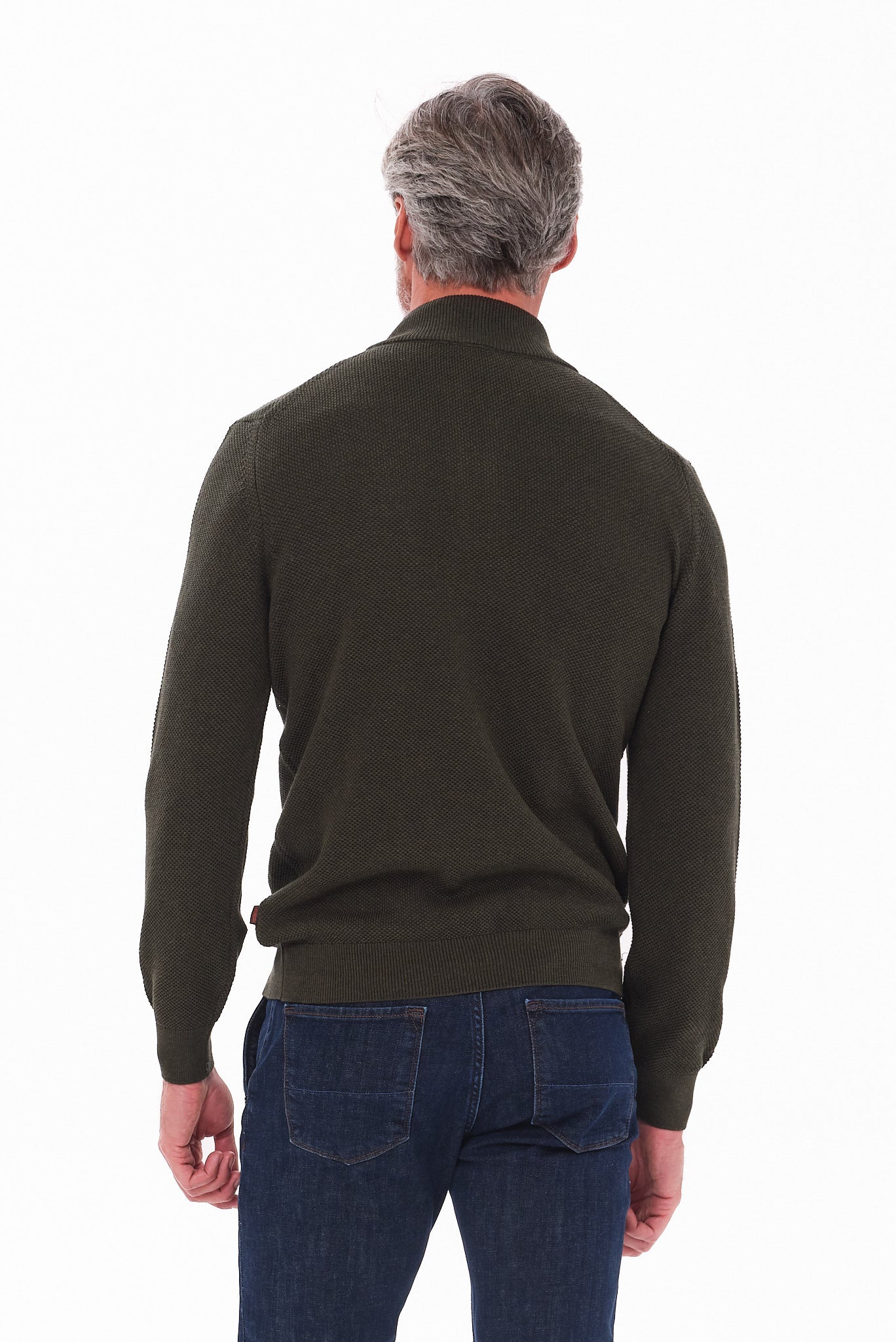 ΑΝΔΡΙΚΟ ΠΟΥΛΟΒΕΡ LUPETTO ZIP PORTOBELLO'S ΣΕ ΛΑΔΙ ΧΡΩΜΑ REGULAR FIT