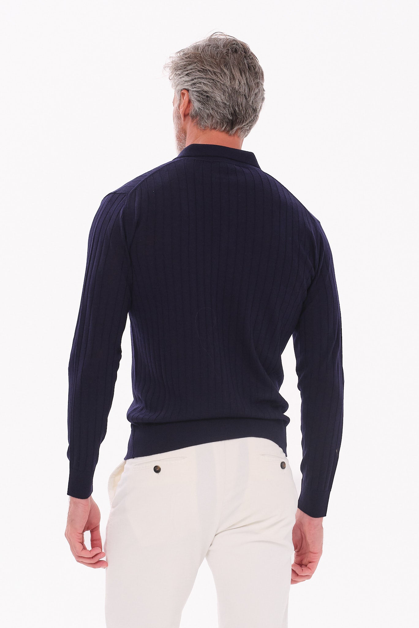 ΑΝΔΡΙΚΟ ΜΠΛΕ ΜΑΛΛΙΝΟ POLO ΜΑΚΡΥΜΑΝΙΚΟ PORTOBELLO'S REGULAR FIT