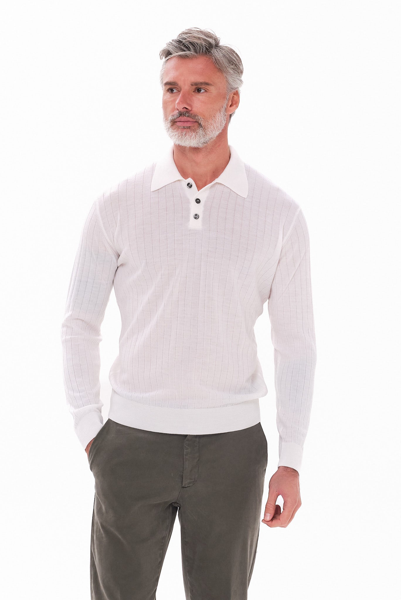 ΑΝΔΡΙΚΟ ΕΚΡΟΥ ΜΑΛΛΙΝΟ POLO ΜΑΚΡΥΜΑΝΙΚΟ PORTOBELLO'S REGULAR FIT