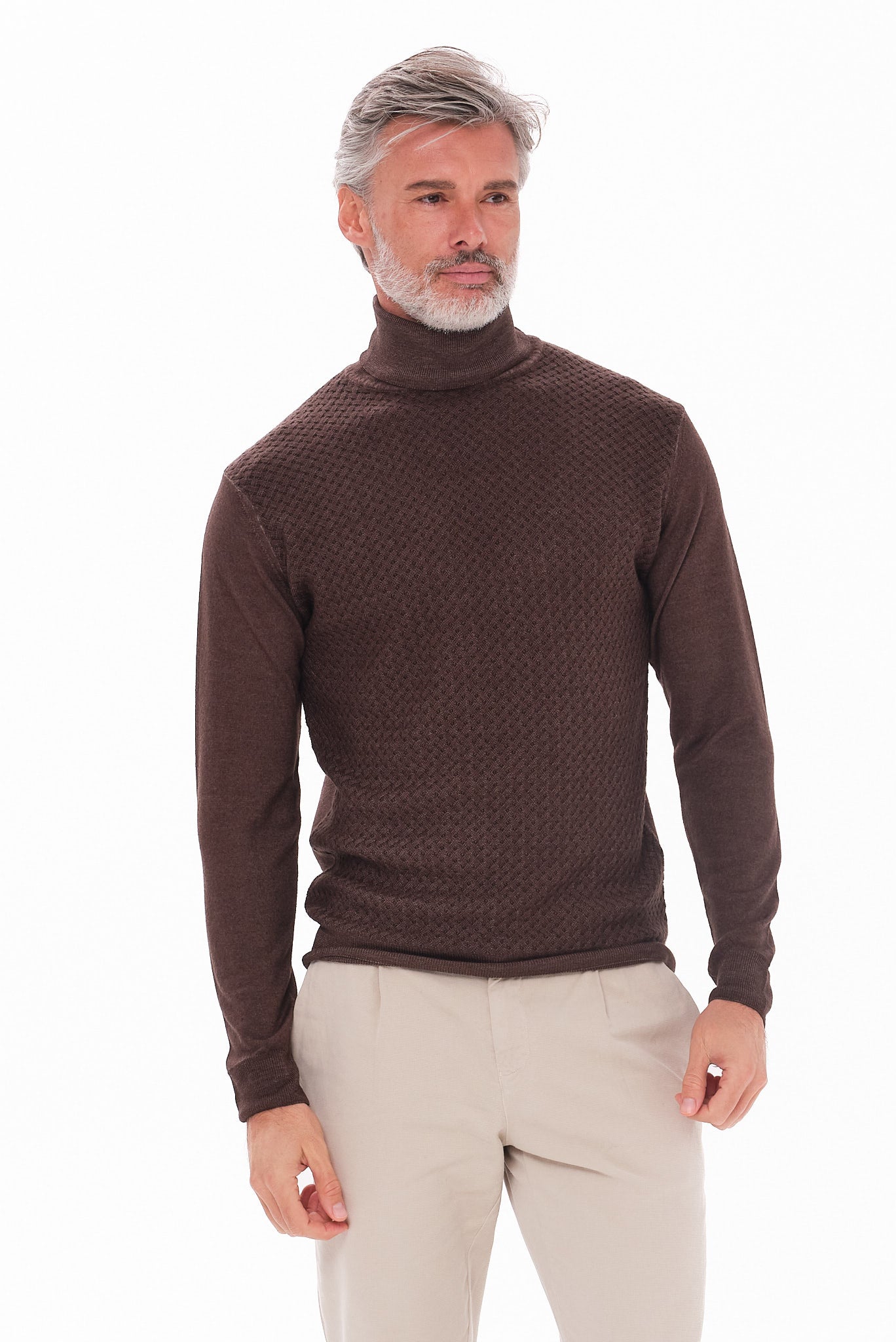 ΑΝΔΡΙΚΟ ΚΑΦΕ ΜΑΛΛΙΝΟ ΖΙΒΑΓΚΟ PORTOBELLO'S REGULAR FIT ΜΕ ΜΙΚΡΟΣΧΕΔΙΟ