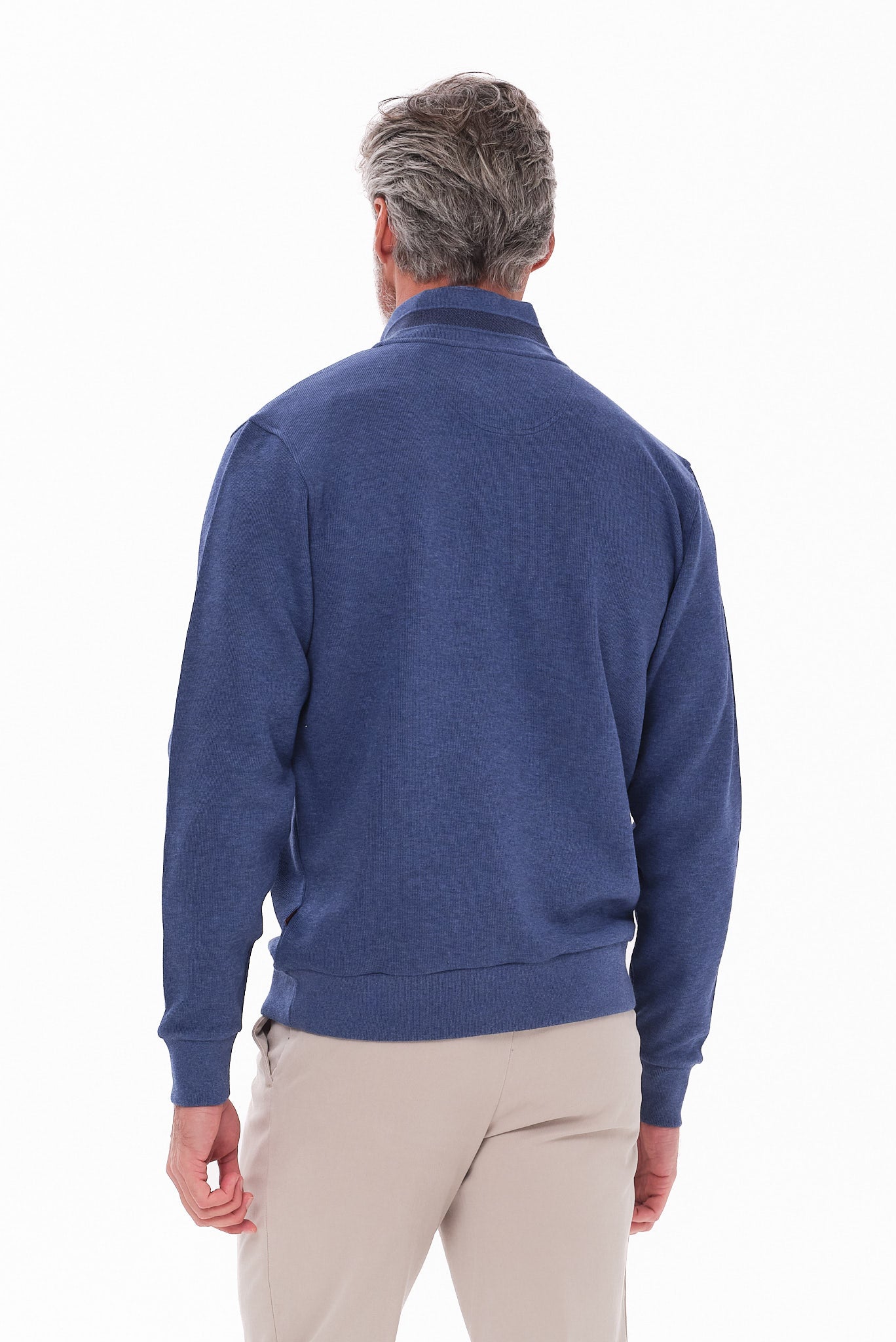 ΑΝΔΡΙΚΟ ΠΟΥΛΟΒΕΡ LUPETTO ZIP PORTOBELLO'S ΣΕ ΧΡΩΜΑ INDIGO REGULAR FIT