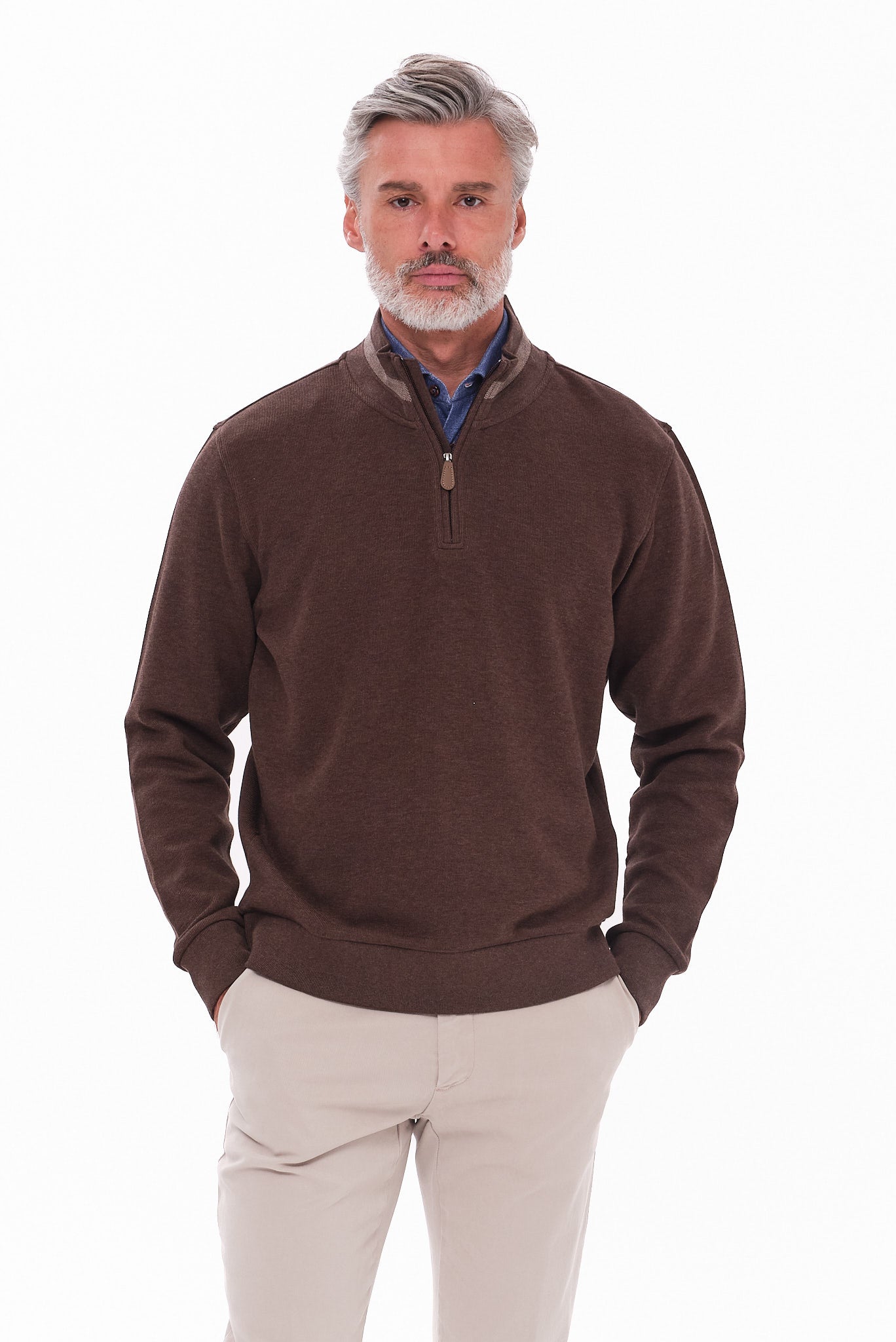 ΑΝΔΡΙΚΟ ΚΑΦΕ ΠΟΥΛΟΒΕΡ LUPETTO ZIP PORTOBELLO'S REGULAR FIT