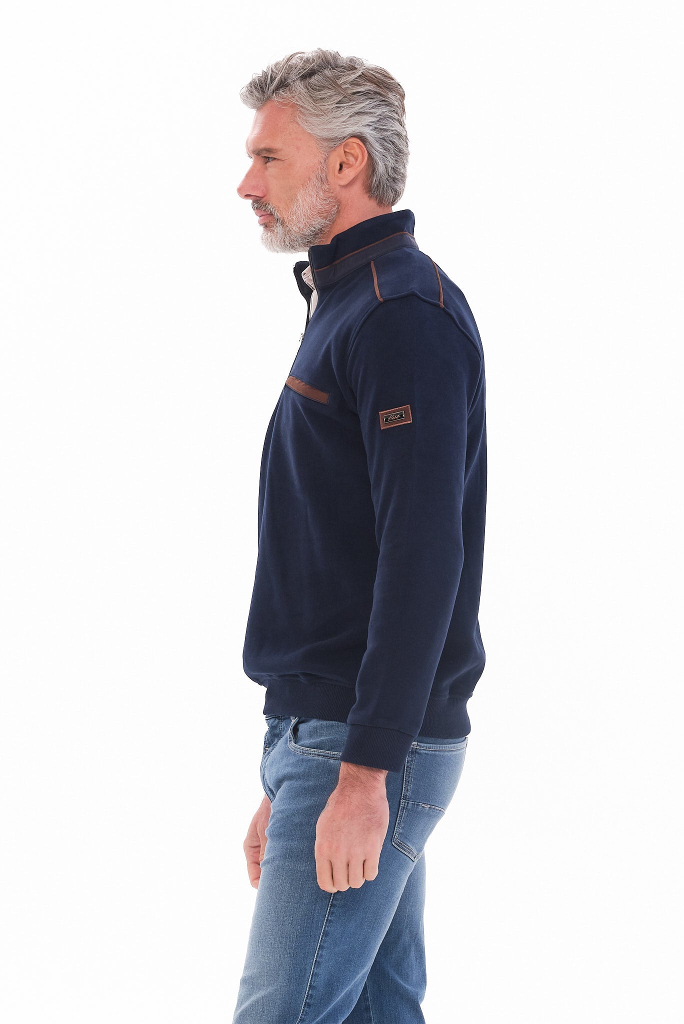 ΑΝΔΡΙΚΟ ΜΠΛΕ LUPETTO ZIP ΠΟΥΛΟΒΕΡ PORTOBELLO'S REGULAR FIT