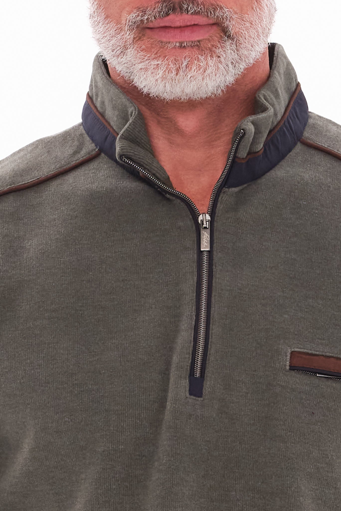 ΑΝΔΡΙΚΟ ΣΕ ΧΡΩΜΑ ΜΕΝΤΑ LUPETTO ZIP ΠΟΥΛΟΒΕΡ PORTOBELLO'S REGULAR FIT