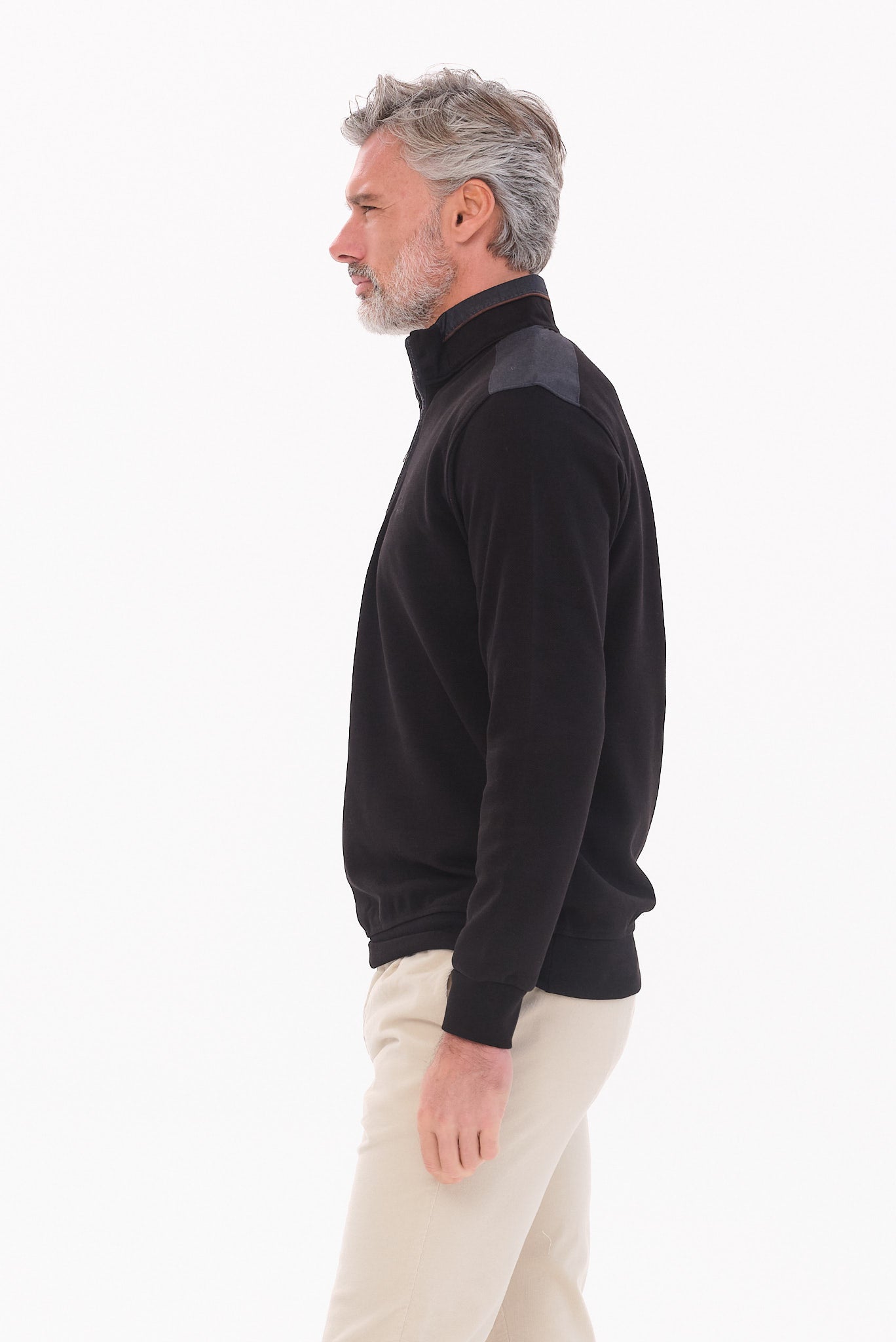 ΑΝΔΡΙΚΟ ΜΑΥΡΟ ΠΟΥΛΟΒΕΡ LUPETTO ZIP PORTOBELLO'S REGULAR FIT