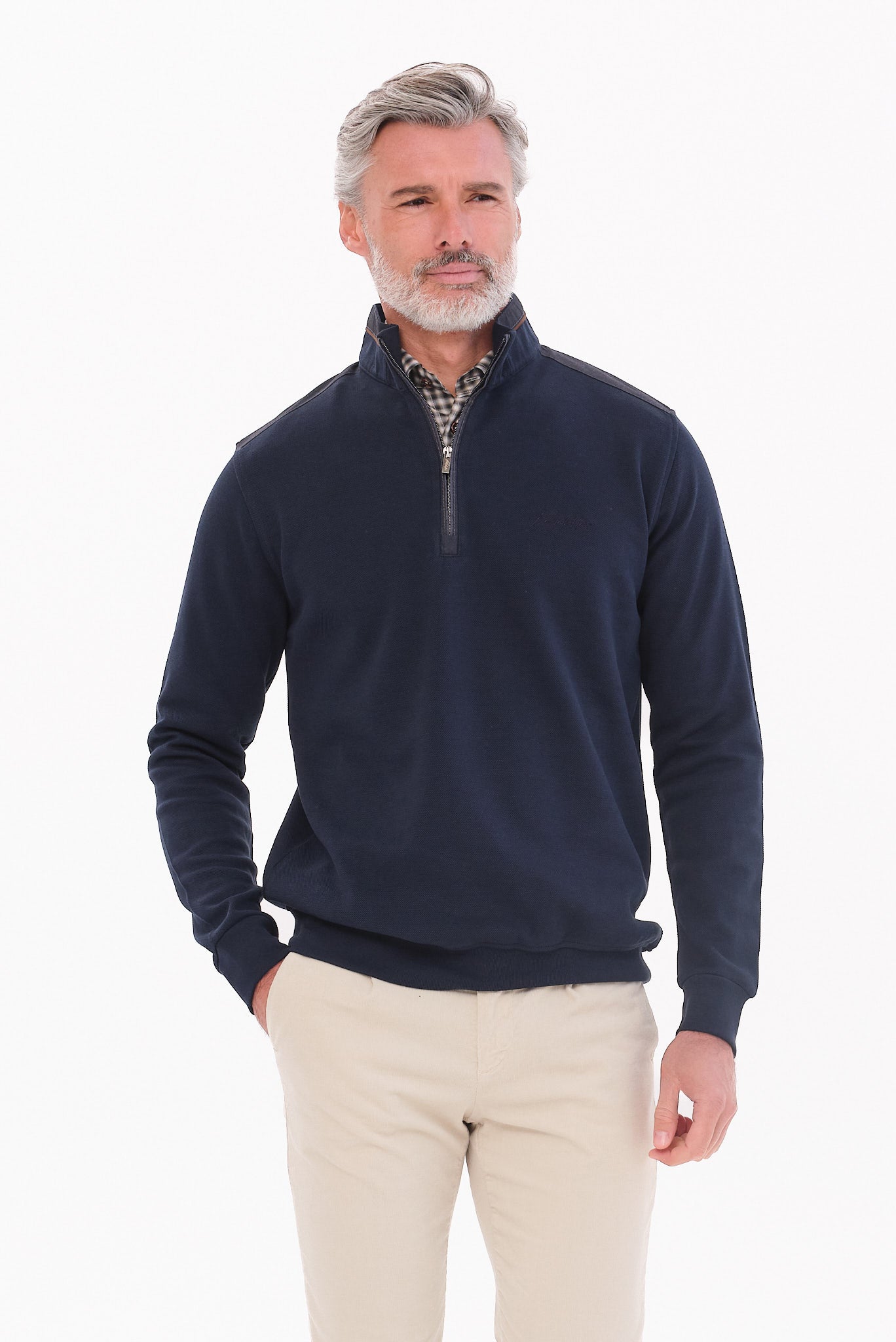 ΑΝΔΡΙΚΟ ΜΠΛΕ ΠΟΥΛΟΒΕΡ LUPETTO ZIP PORTOBELLO'S REGULAR FIT