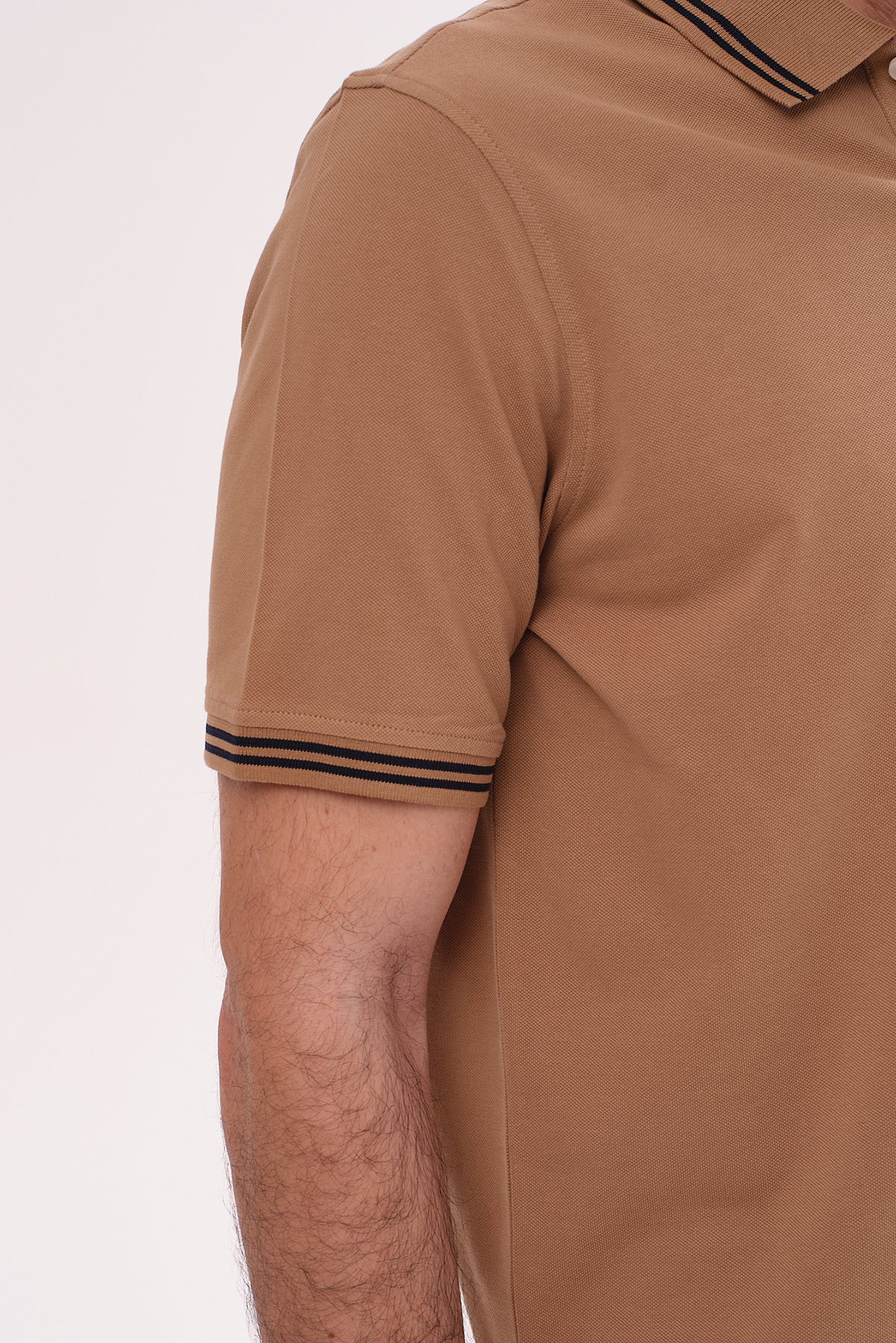 ΑΝΔΡΙΚΟ ΚΟΝΤΟΜΑΝΙΚΟ POLO BUGATTI ΣΕ ΜΠΕΖ ΣΚΟΥΡΟ ΧΡΩΜΑ