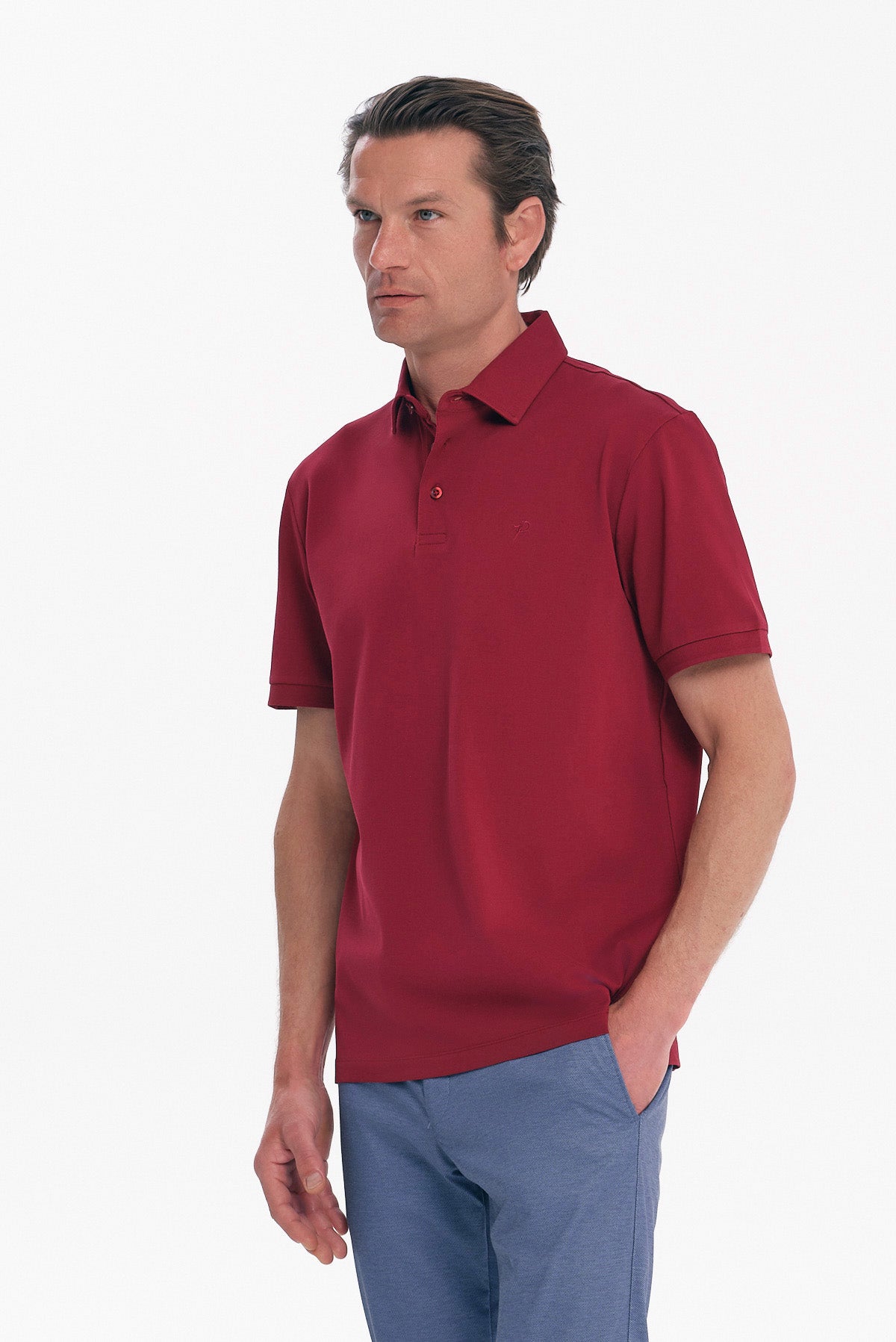 ΑΝΔΡΙΚΟ ΜΠΟΡΝΤΟ ΜΟΝΟΧΡΩΜΟ ΚΟΝΤΟΜΑΝΙΚΟ POLO MERCERISED PORTOBELLO'S