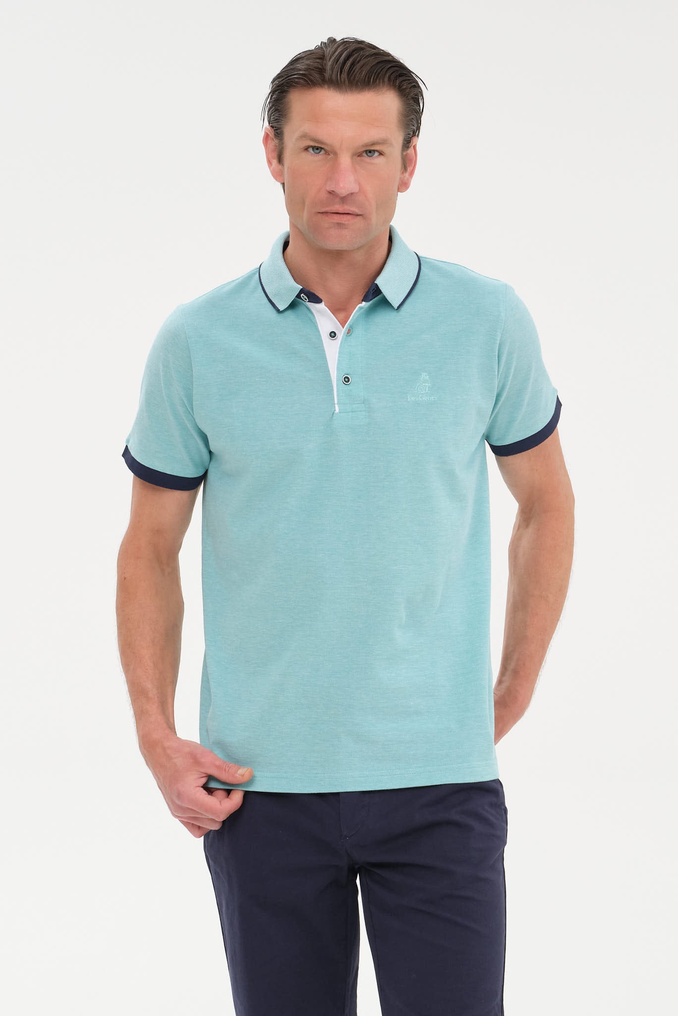 ΑΝΔΡΙΚΟ ΚΟΝΤΟΜΑΝΙΚΟ POLO PIQUE PORTOBELLO'S ΣΕ ΧΡΩΜΑ ΜΕΝΤΑΣ REGULAR FIT