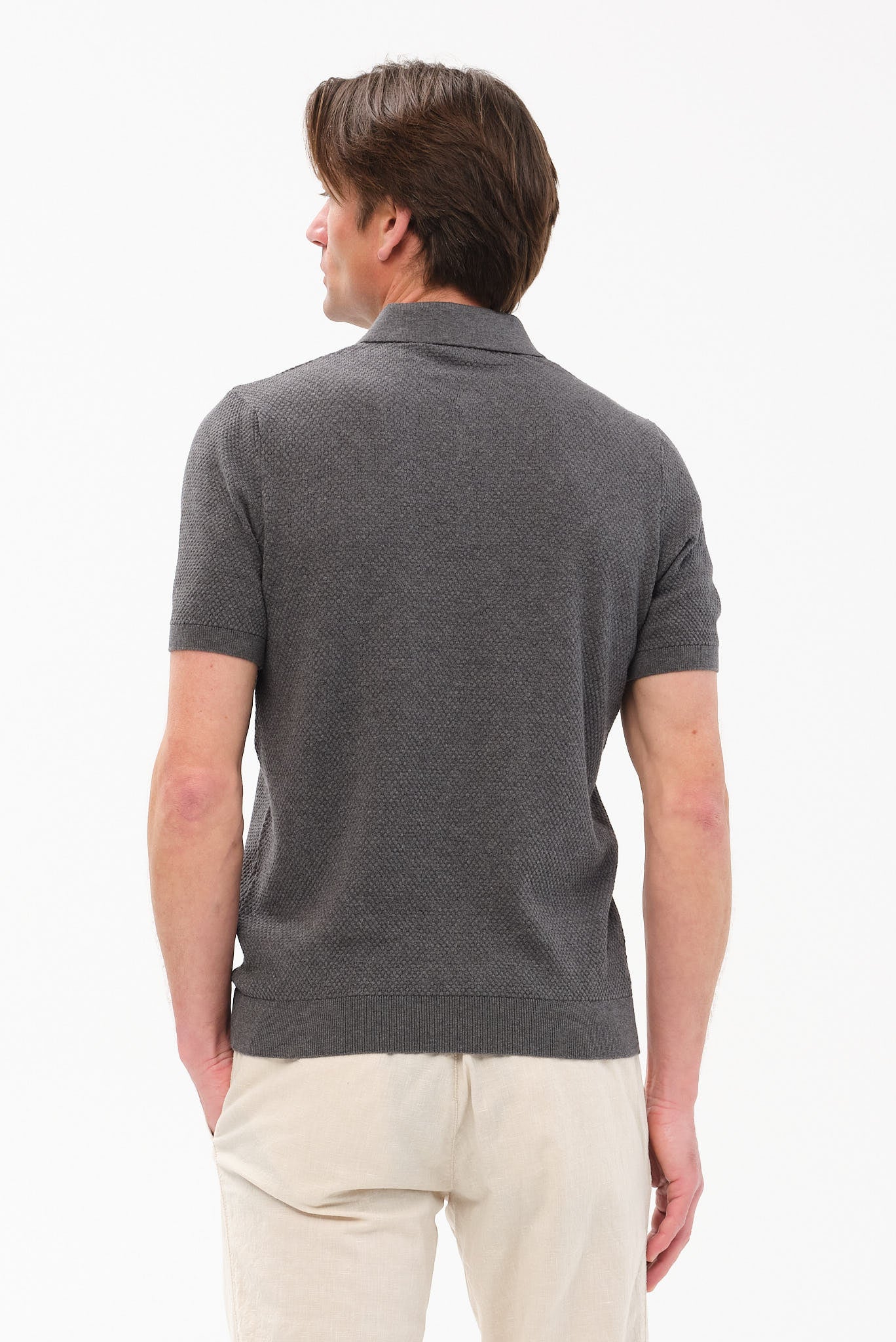 ΑΝΔΡΙΚΟ ΣΚΟΥΡΟ ΓΚΡΙ ΠΛΕΚΤΟ ΚΟΝΤΟΜΑΝΙΚΟ POLO PORTOBELLO'S REGULAR FIT