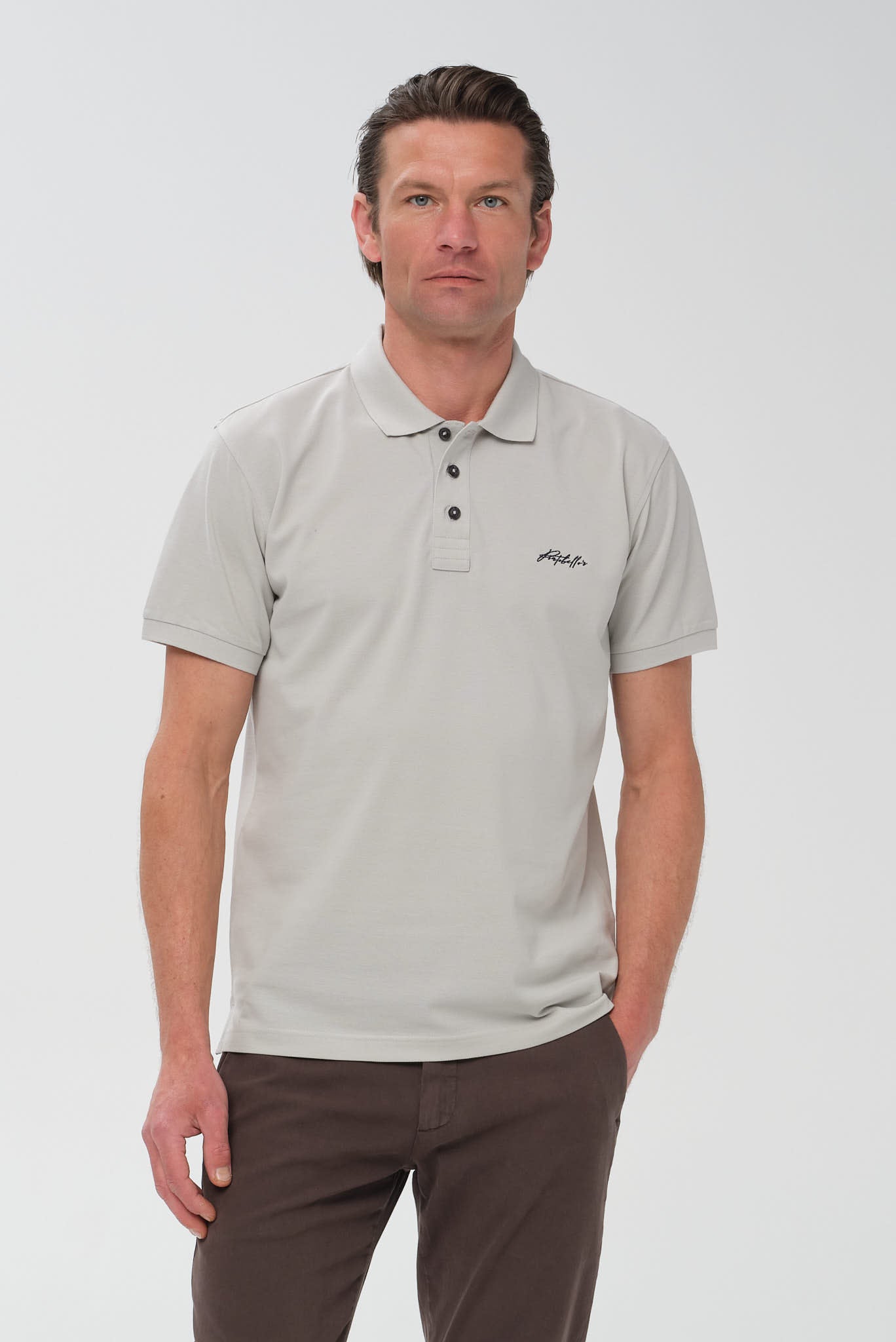ΑΝΔΡΙΚΟ ΓΚΡΙ ΑΝΟΙΧΤΟ  ΚΟΝΤΟΜΑΝΙΚΟ POLO PORTOBELLO'S REGULAR FIT