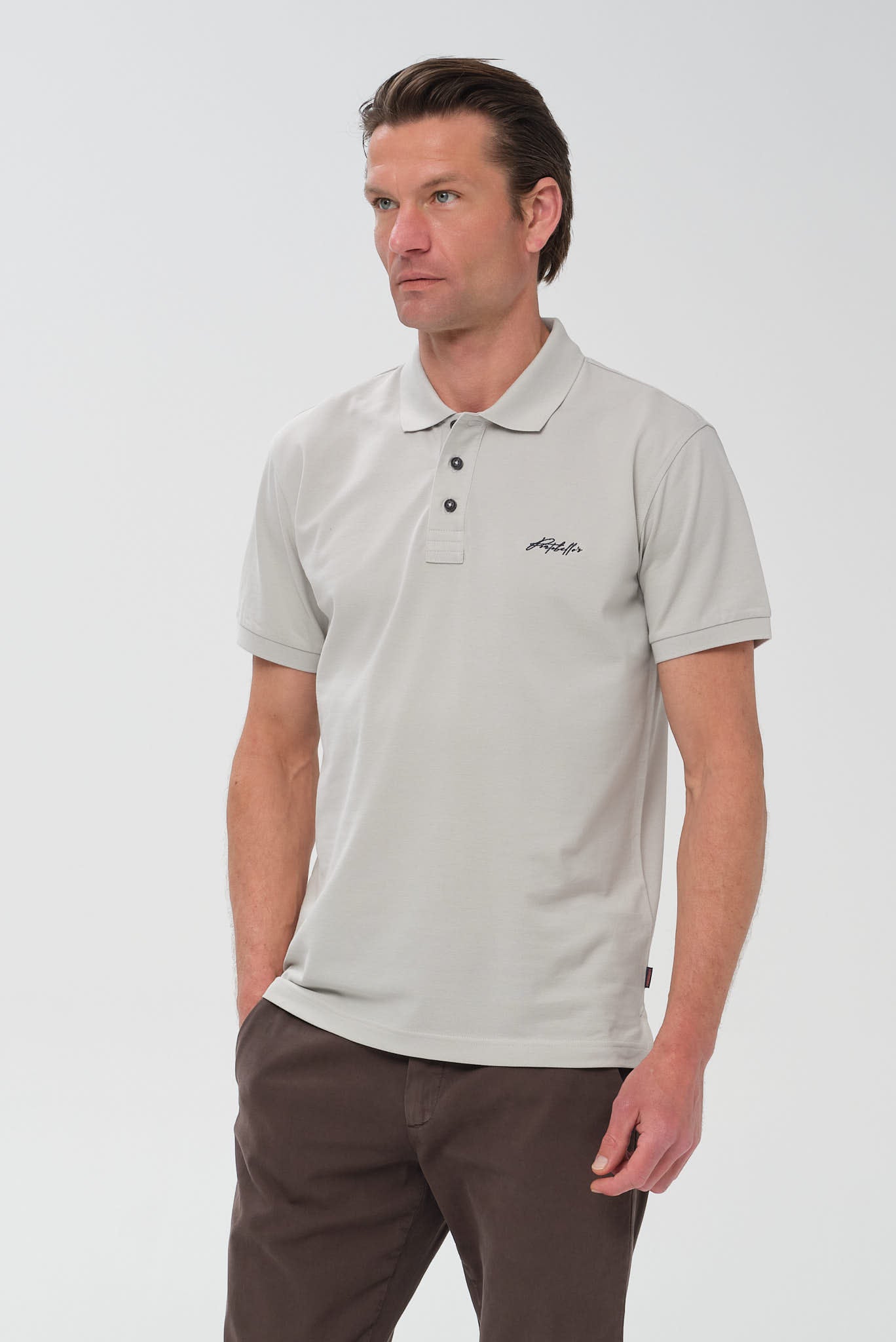 ΑΝΔΡΙΚΟ ΓΚΡΙ ΑΝΟΙΧΤΟ  ΚΟΝΤΟΜΑΝΙΚΟ POLO PORTOBELLO'S REGULAR FIT
