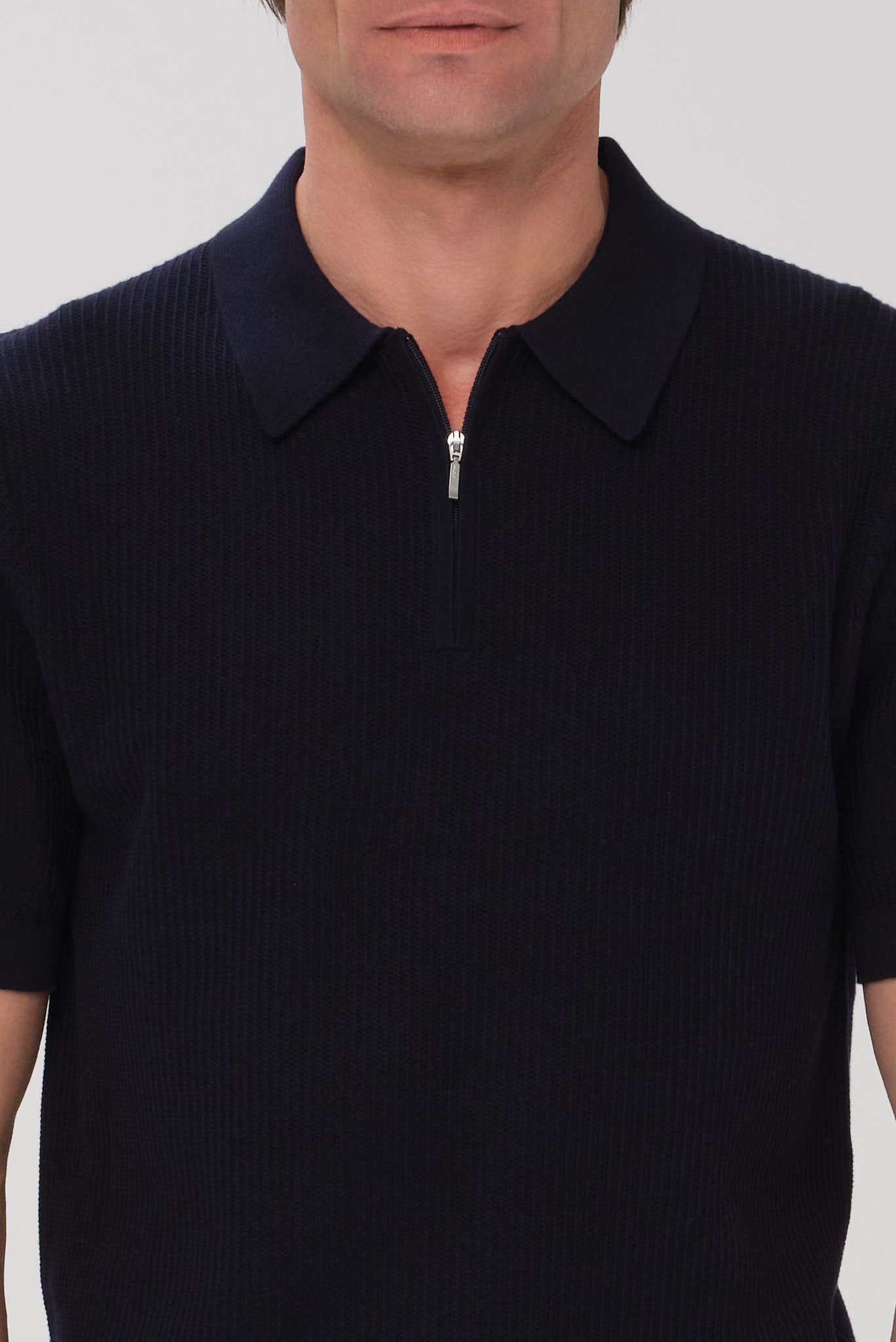 ΑΝΔΡΙΚΟ ΜΠΛΕ ΠΛΕΚΤΟ ΚΟΝΤΟΜΑΝΙΚΟ POLO ZIP PORTOBELLO'S REGULAR FIT