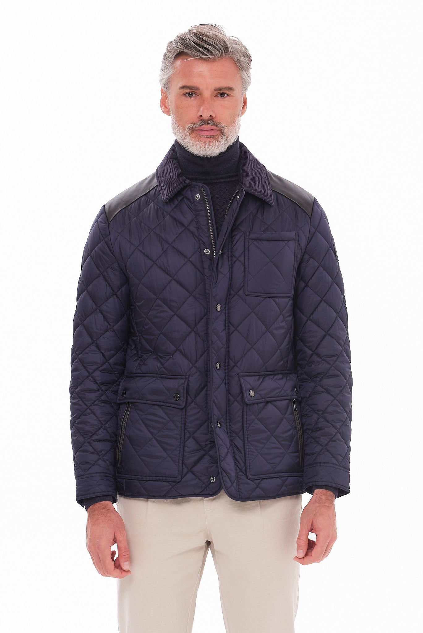 ΑΝΔΡΙΚΟ ΜΠΛΕ ΜΠΟΥΦΑΝ MILESTONE ΜΕ ΚΑΠΙΤΟΝΕ ΣΧΕΔΙΟ REGULAR FIT