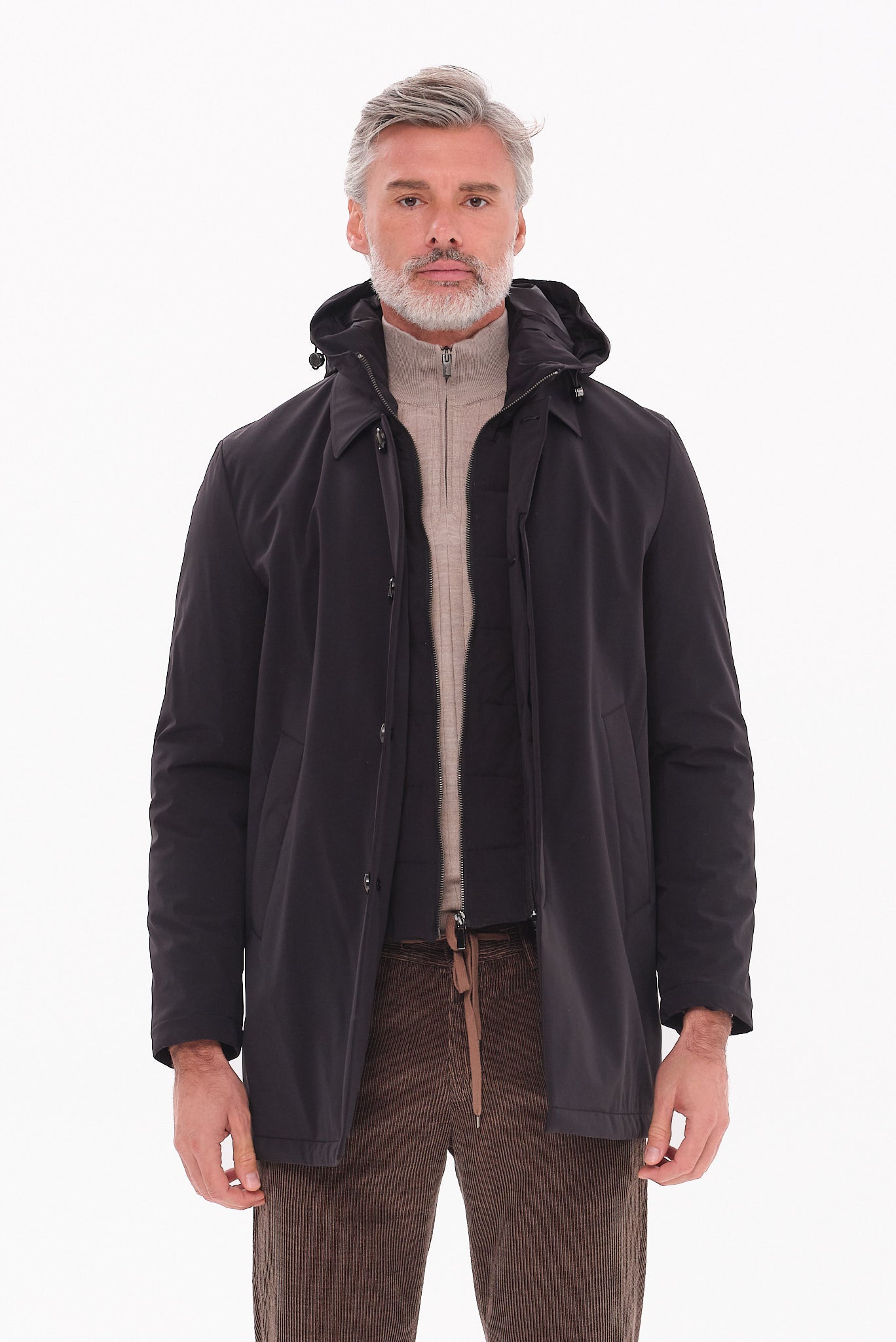 ΑΝΔΡΙΚΟ ΜΑΥΡΟ ΜΠΟΥΦΑΝ ΜΕ ΑΠΟΣΠΩΜΕΝΗ ΜΟΣΤΡΑ ΚΑΙ ΚΟΥΚΟΥΛΑ PORTOBELLO'S REGULAR FIT