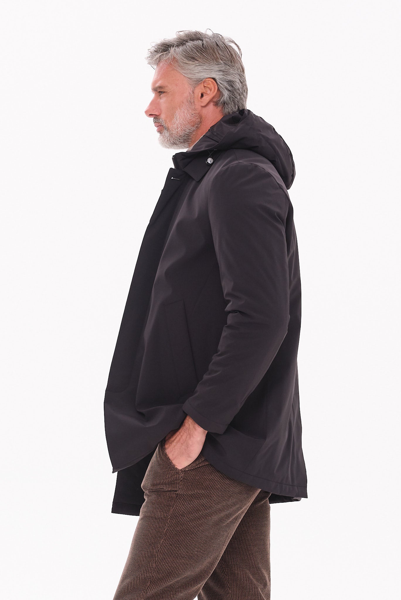 ΑΝΔΡΙΚΟ ΜΑΥΡΟ ΜΠΟΥΦΑΝ ΜΕ ΑΠΟΣΠΩΜΕΝΗ ΜΟΣΤΡΑ ΚΑΙ ΚΟΥΚΟΥΛΑ PORTOBELLO'S REGULAR FIT