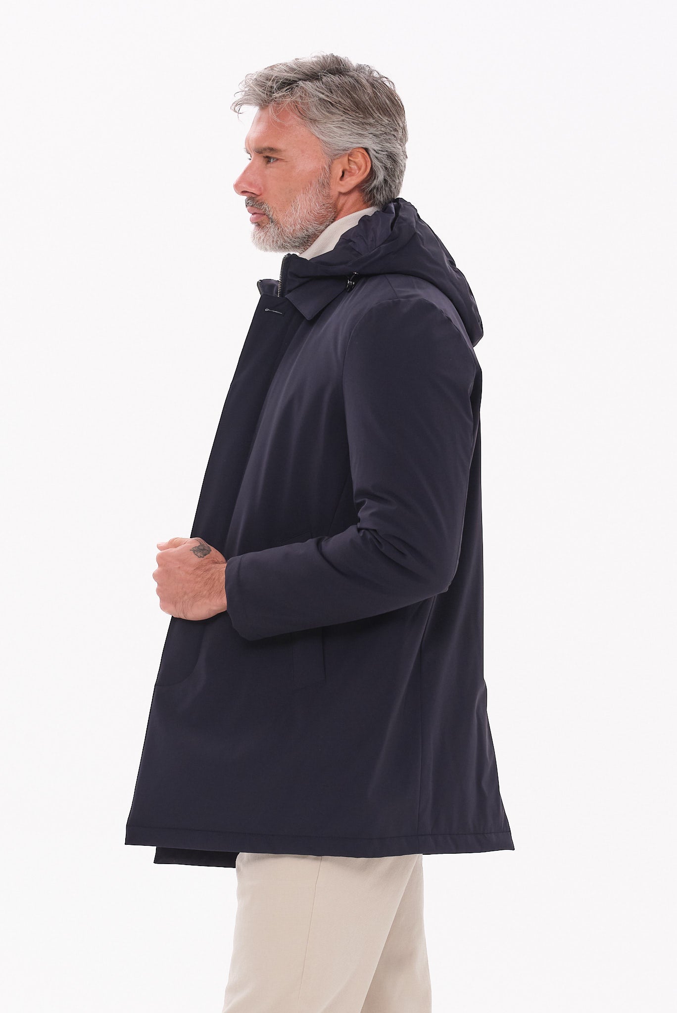 ΑΝΔΡΙΚΟ ΜΠΛΕ ΜΠΟΥΦΑΝ ΜΕ ΑΠΟΣΠΩΜΕΝΗ ΜΟΣΤΡΑ ΚΑΙ ΚΟΥΚΟΥΛΑ PORTOBELLO'S REGULAR FIT