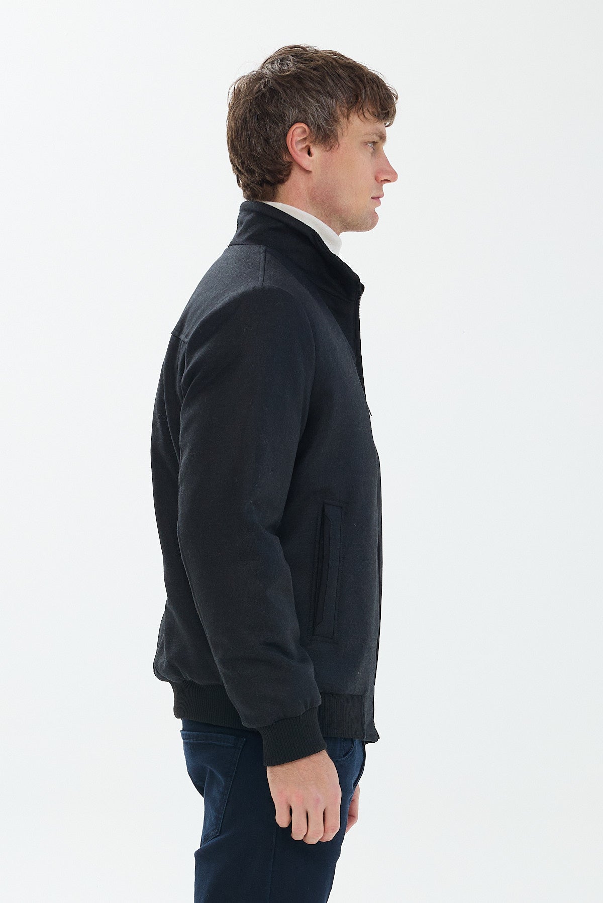 ΑΝΔΡΙΚΟ ΜΑΥΡΟ ΜΑΛΛΙΝΟ ΤΖΑΚΕΤ PORTOBELLO'S  REGULAR FIT