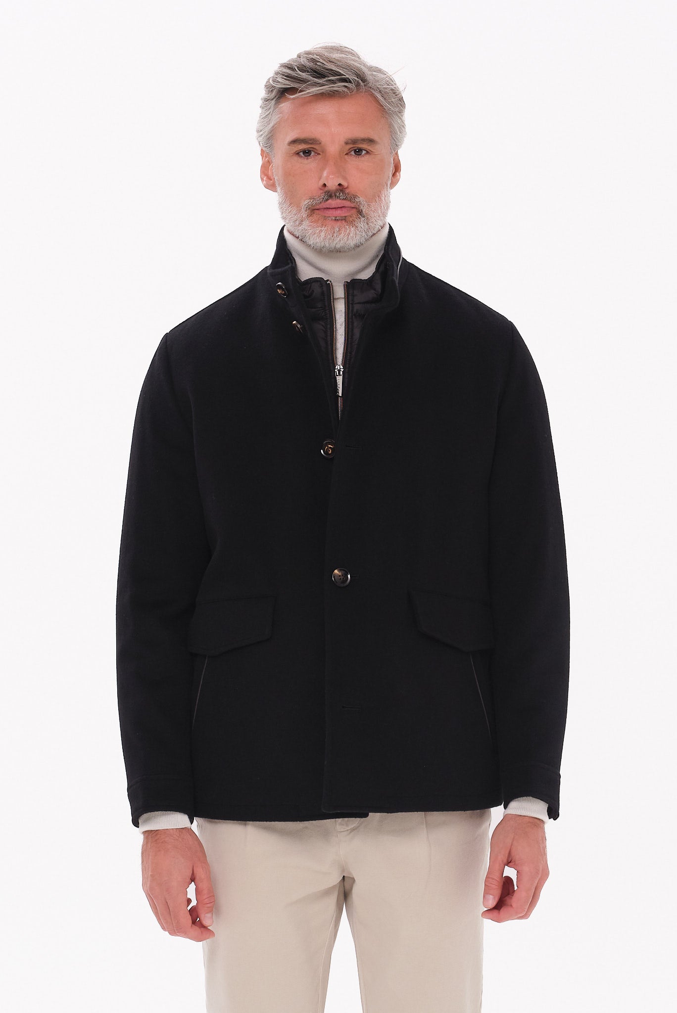 ΑΝΔΡΙΚΟ ΜΑΥΡΟ ΜΠΟΥΦΑΝ BUGGATI ΜΕ ΑΠΟΣΠΩΜΕΝΗ ΜΟΣΤΡΑ REGULAR FIT