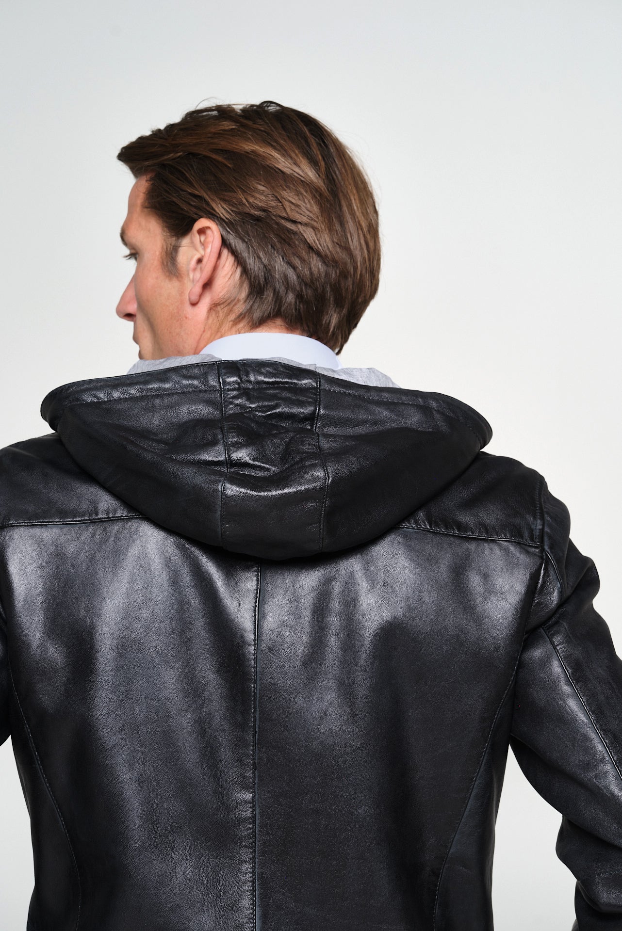 ΑΝΔΡΙΚΟ ΜΑΥΡΟ ΔΕΡΜΑΤΙΝΟ JACKET LES GENT'S