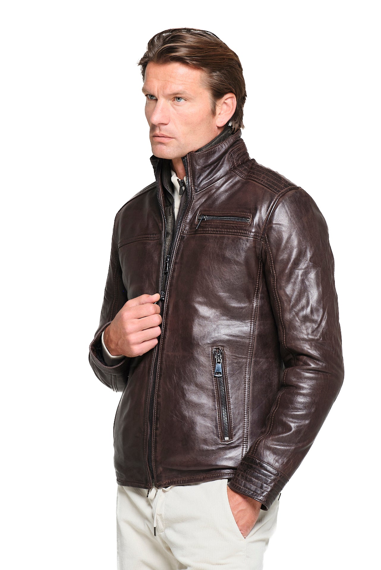 ΑΝΔΡΙΚΟ ΚΑΦΕ ΔΕΡΜΑΤΙΝΟ JACKET PORTOBELLO'S