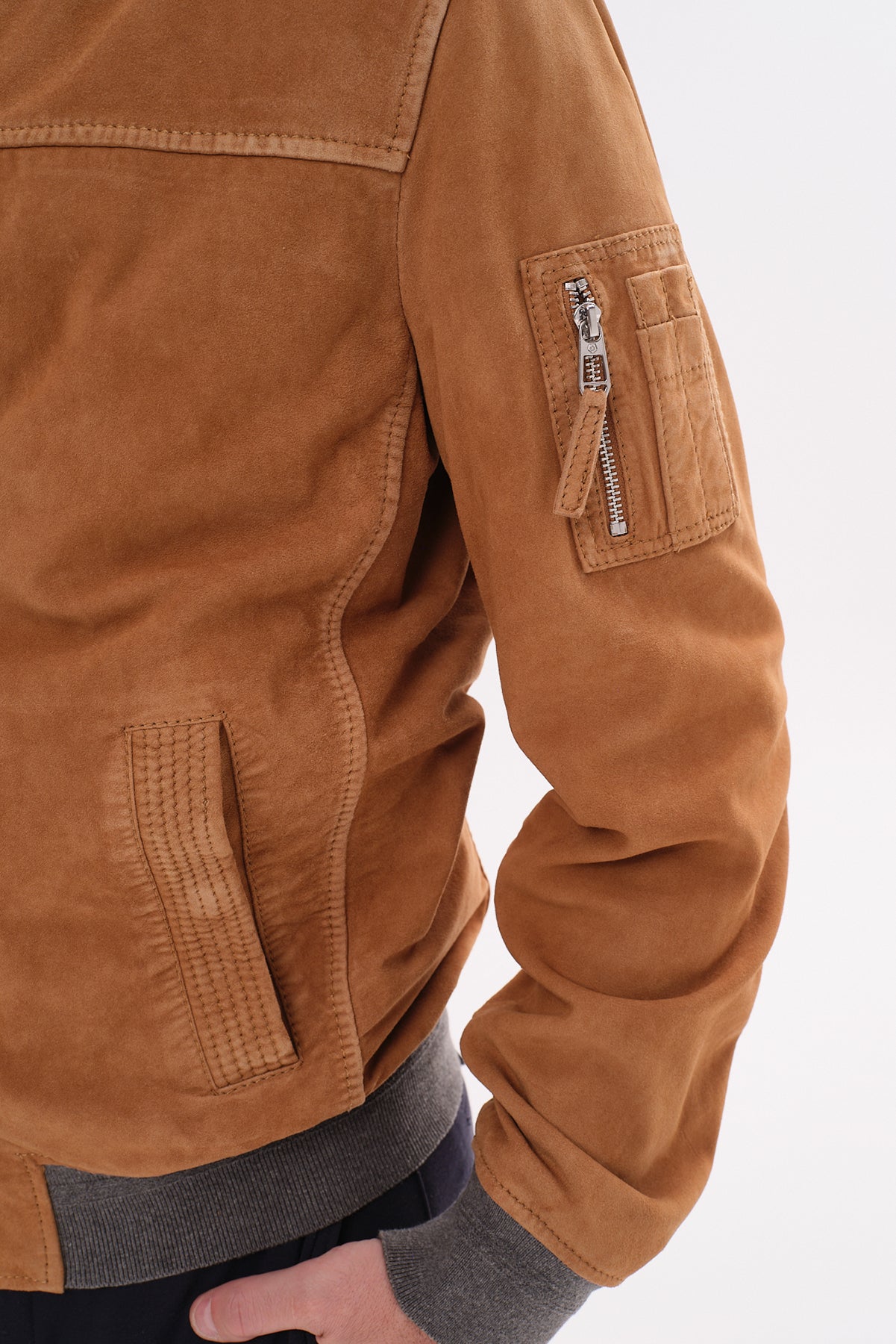 ΑΝΔΡΙΚΟ SUEDE ΜΠΟΥΦΑΝ BOMBER MILESTONE ΣΕ ΤΑΜΠΑ ΑΠΟΧΡΩΣΗ