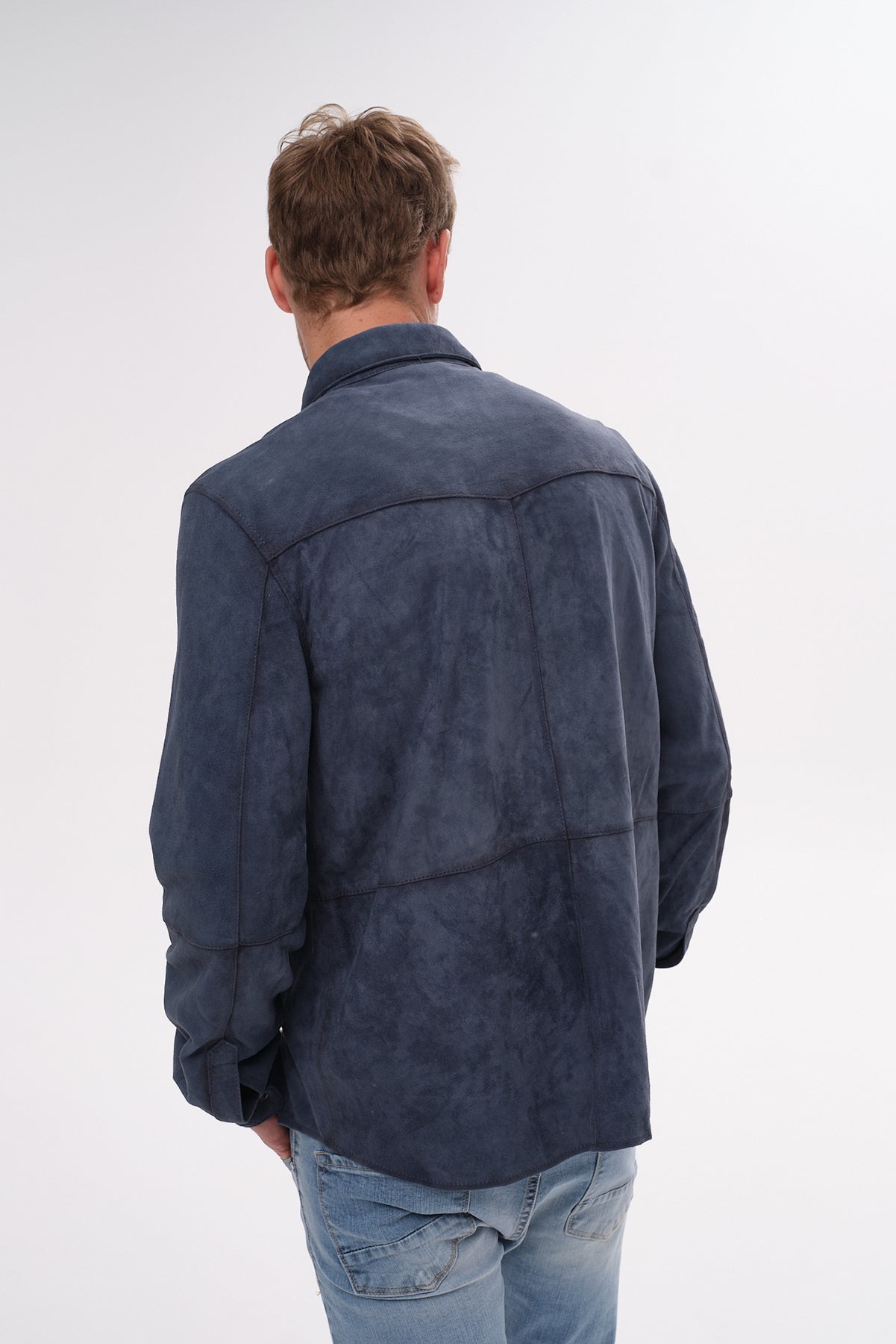 ΑΝΔΡΙΚΟ SUEDE OVERSHIRT PORTOBELLO'S ΣΕ ΜΠΛΕ RAF ΑΠΟΧΡΩΣΗ