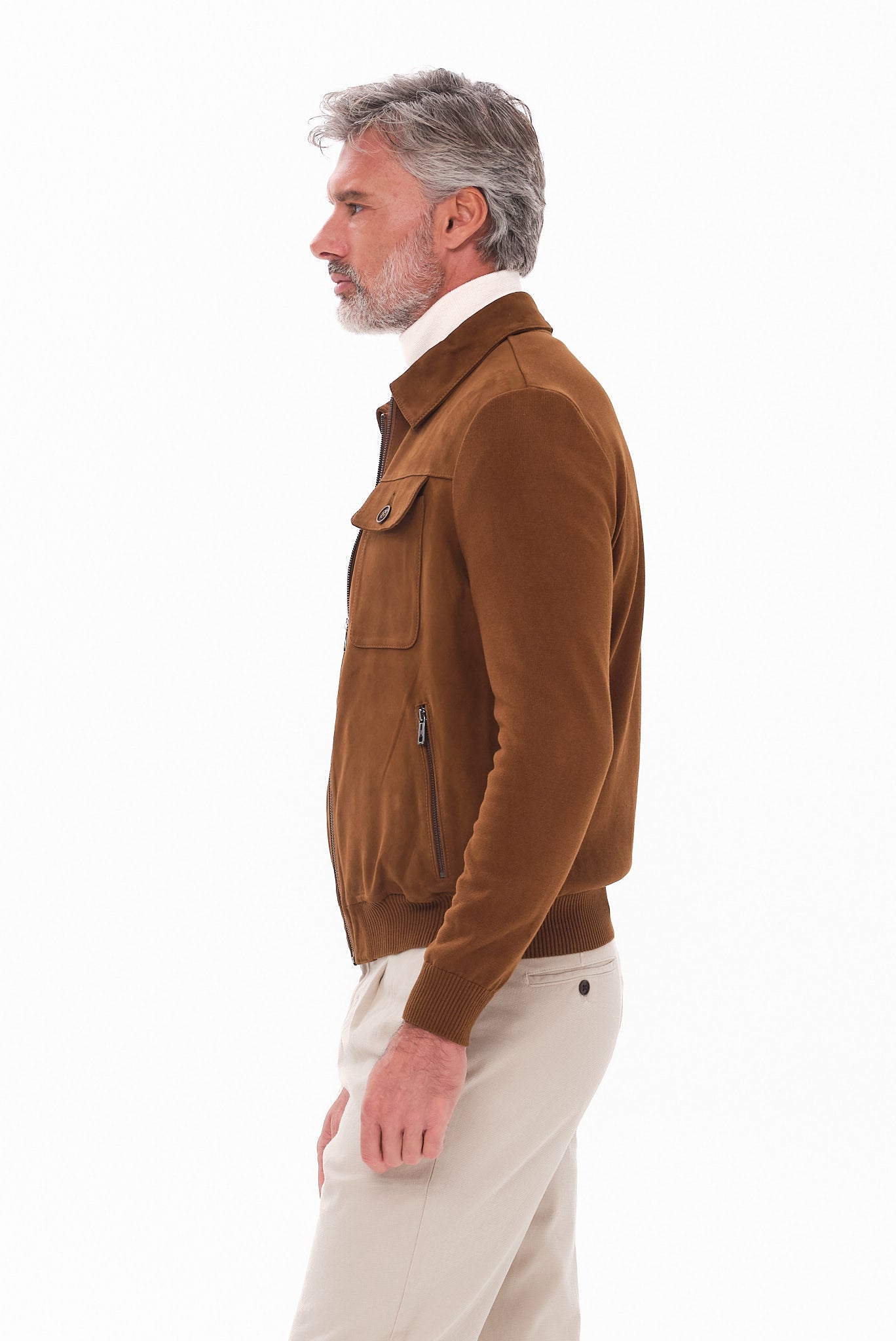 ΑΝΔΡΙΚΟ ΔΕΡΜΑΤΙΝΟ SUEDE ΤΖΑΚΕΤ PORTOBELLO'S ΣΕ ΤΑΜΠΑ ΧΡΩΜΑ REGULAR FIT